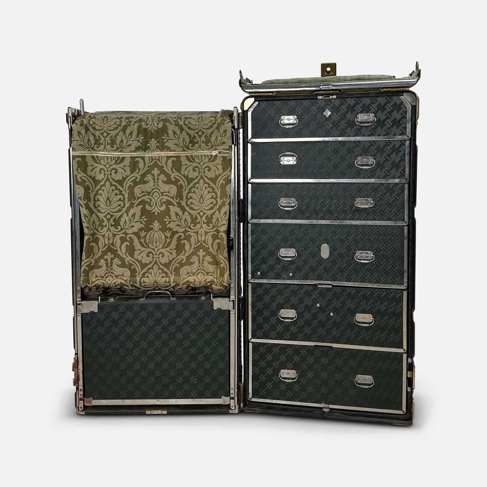 Original 1920s Hartmann Art Deco Cushioned Top Wardrobe Chest (1 of 17)