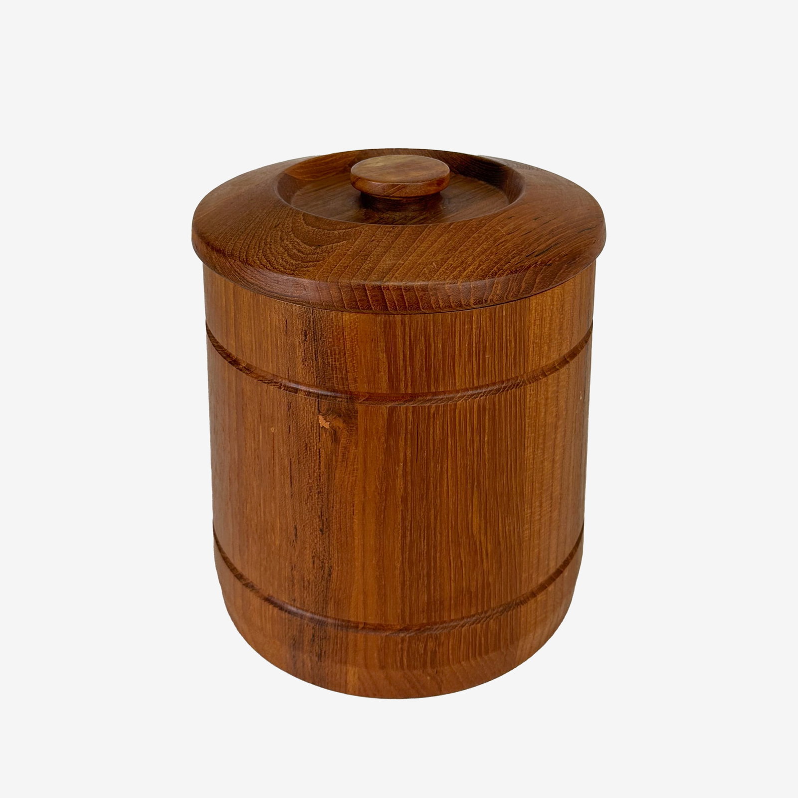 Teak Wood Ice Bucket w/Liner MCM: Ca. 1970s-1980s. Very good with no defects of note.