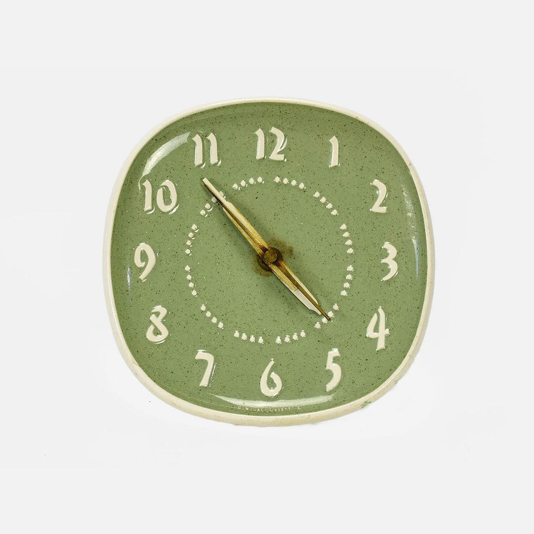 Meadow Green Harker Ceramic Clock Designed By Russel Wright for General Electric MCM (1 of 9)