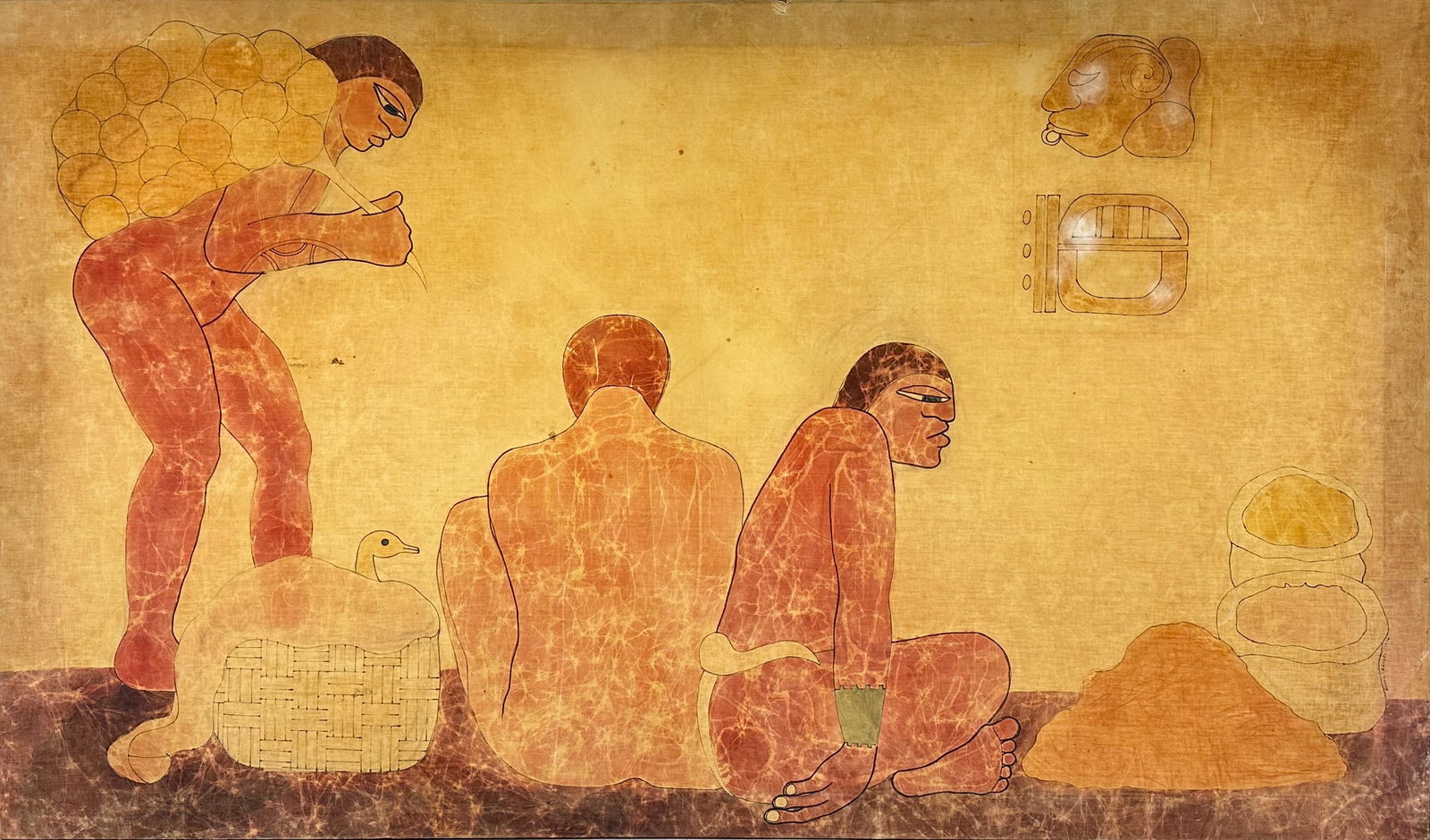 Bonnie Kassel 1970s Mayan Style Batik Painting (1 of 5)