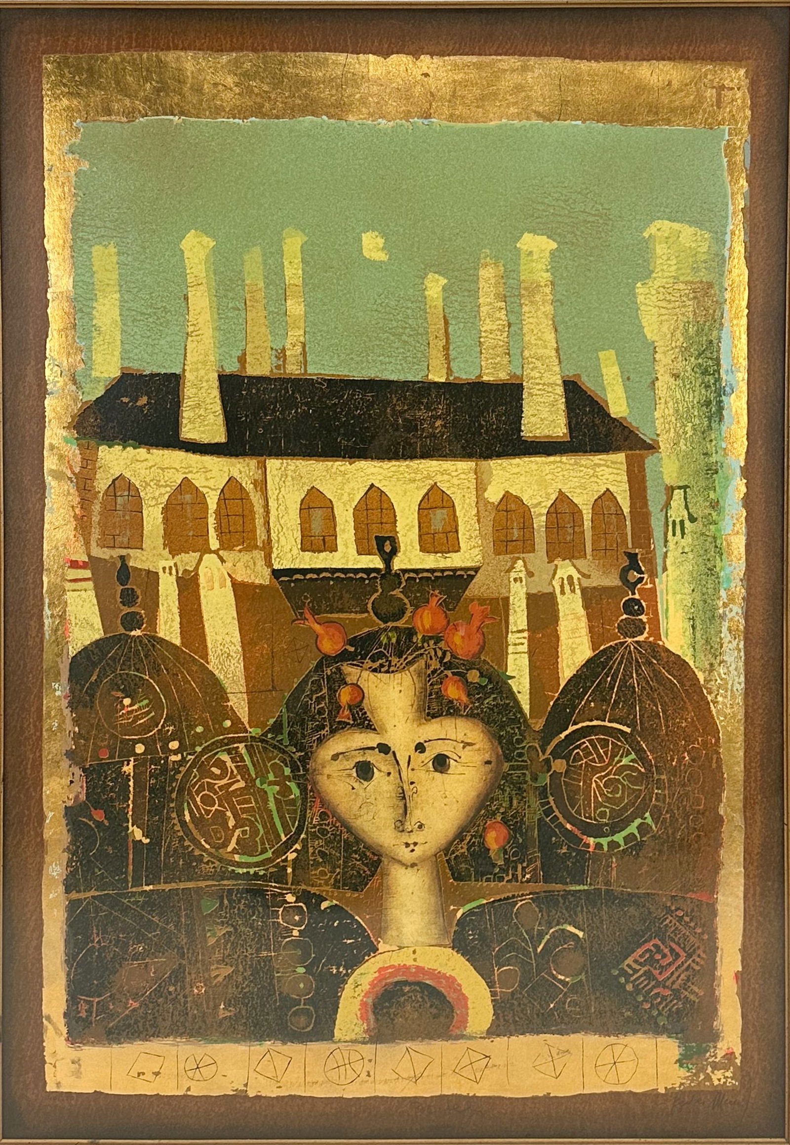 Mersad Berber PORTRET Gold Leaf Woodblock (1 of 8)