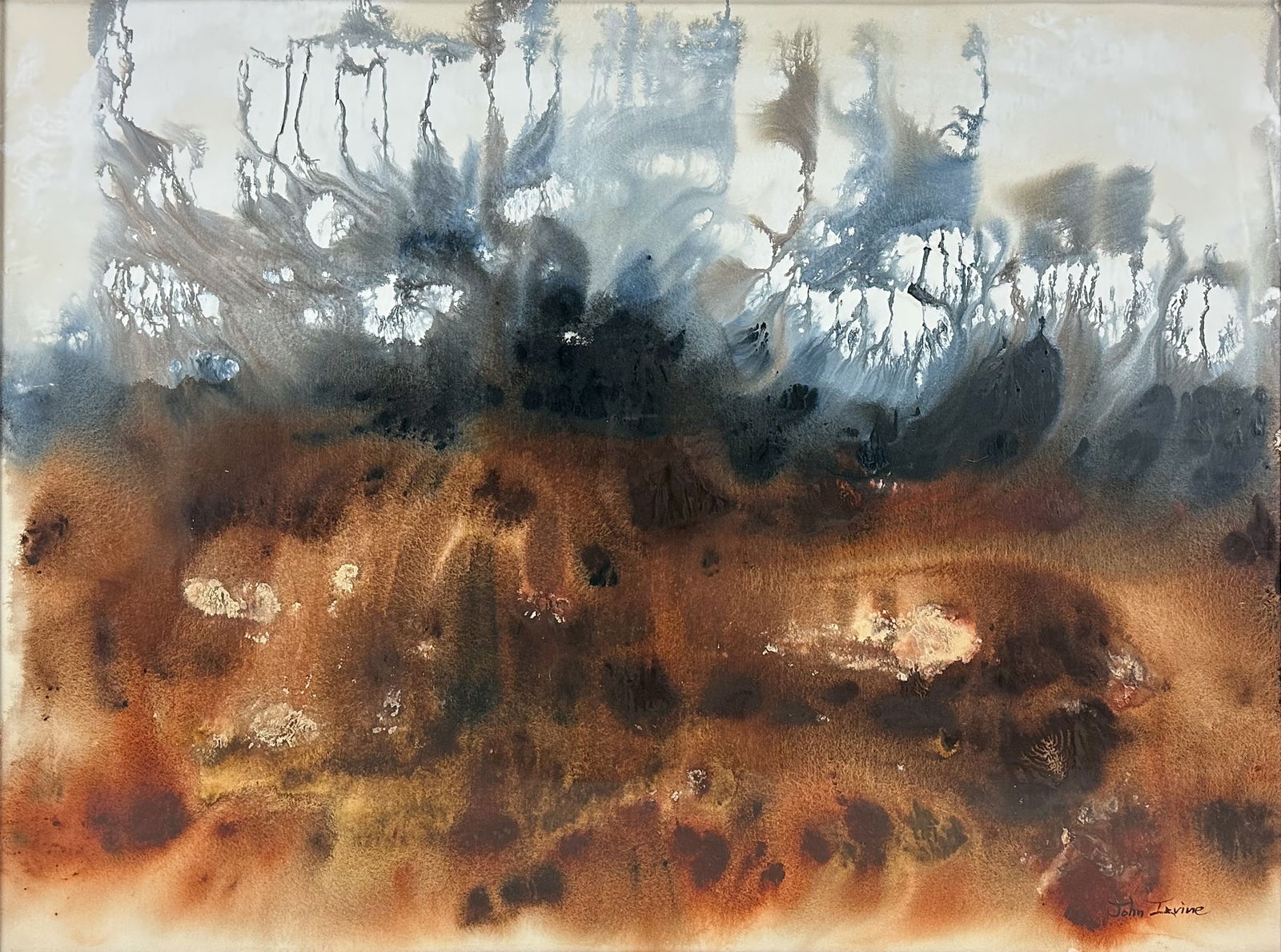 John Irvine Original Abstract Watercolor Framed Painting (1 of 4)