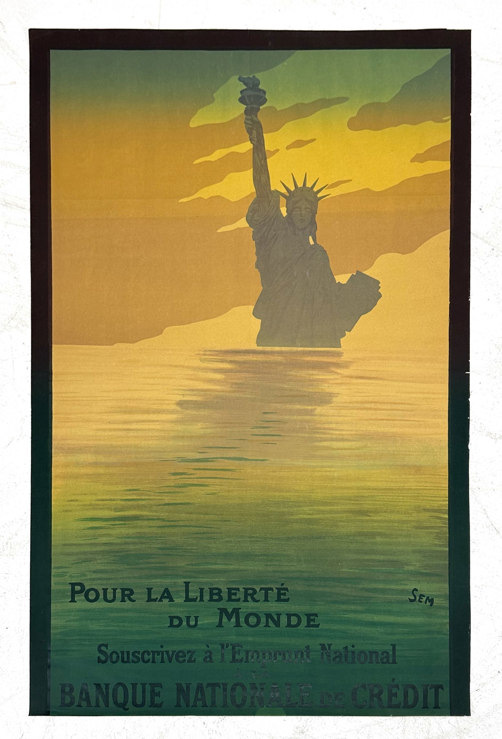 Original WWI 1917 "Pour la Liberte du Monde / For the Freedom of the World" National Loan Framed (1 of 10)