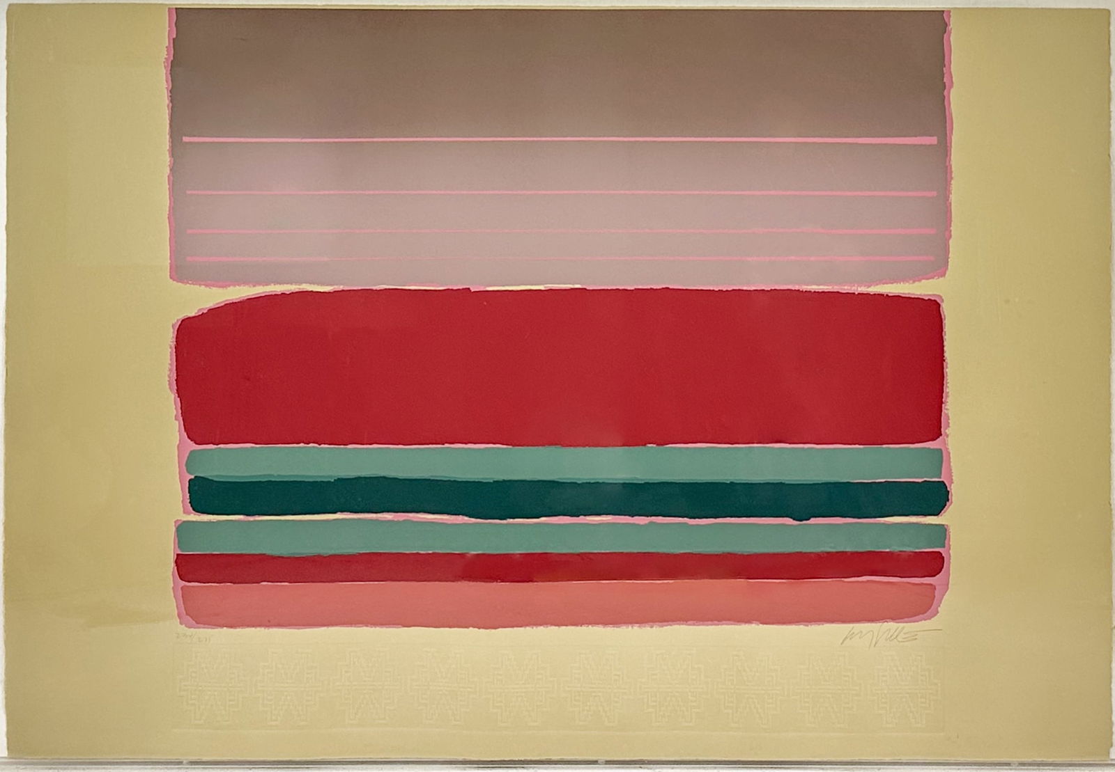 Large Artist Signed Rotko Style Abstract Composition Print (1 of 5)