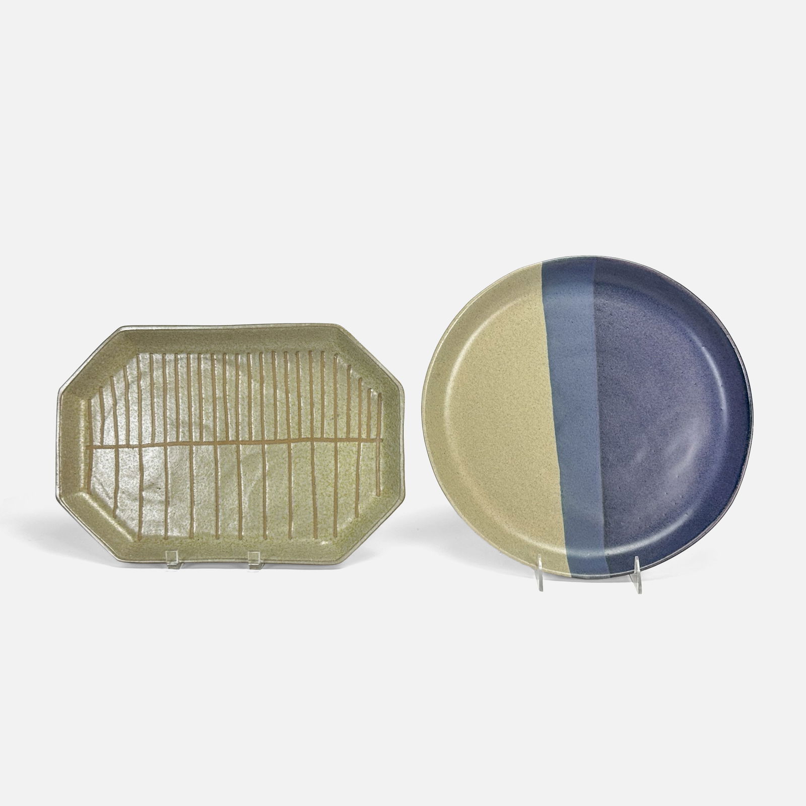 Signed Gordon & Jane Martz Mid Century Modern Stoneware Art Pottery Trays (1 of 7)