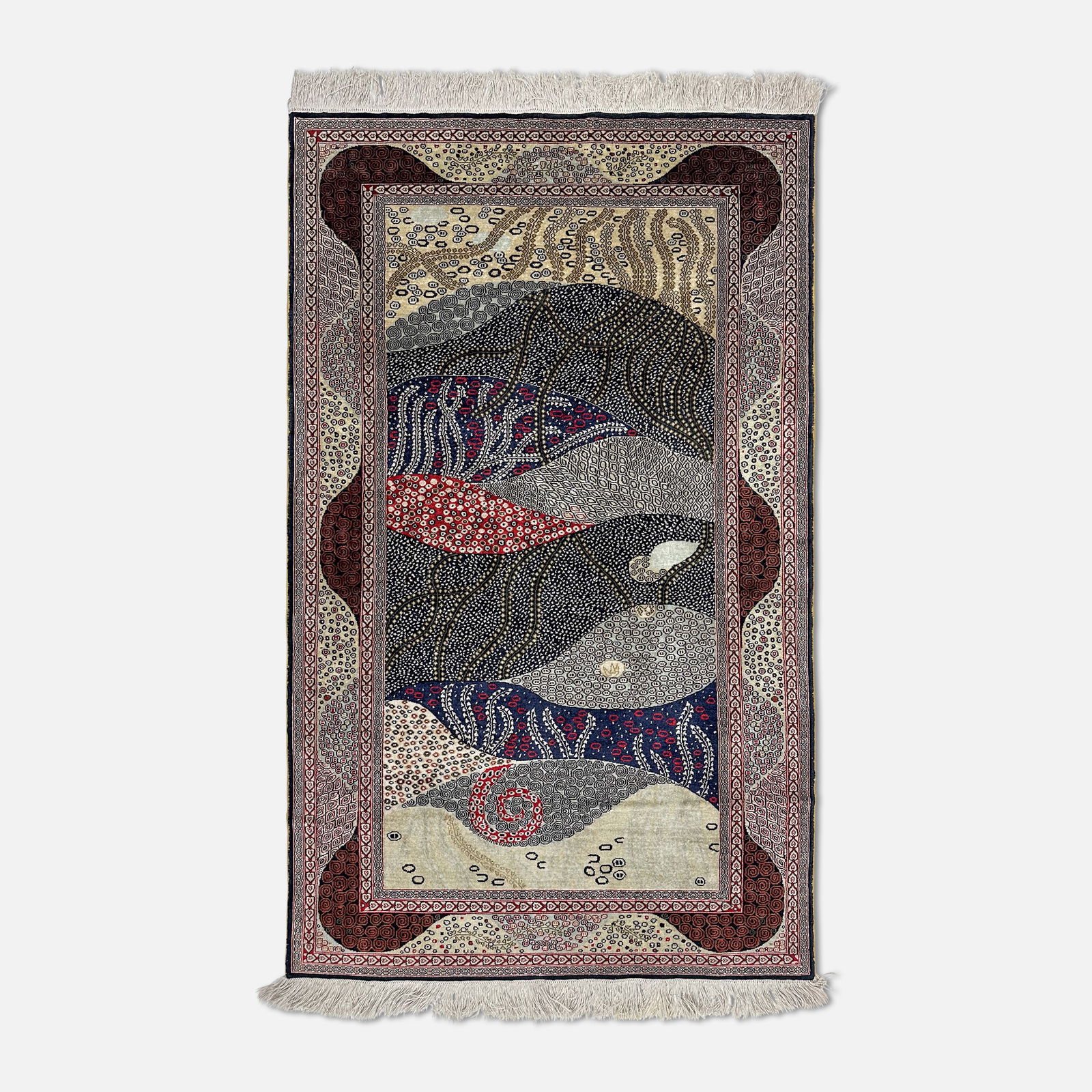 Fine Contemporary Abstract Persian Silk Area Rug (1 of 6)