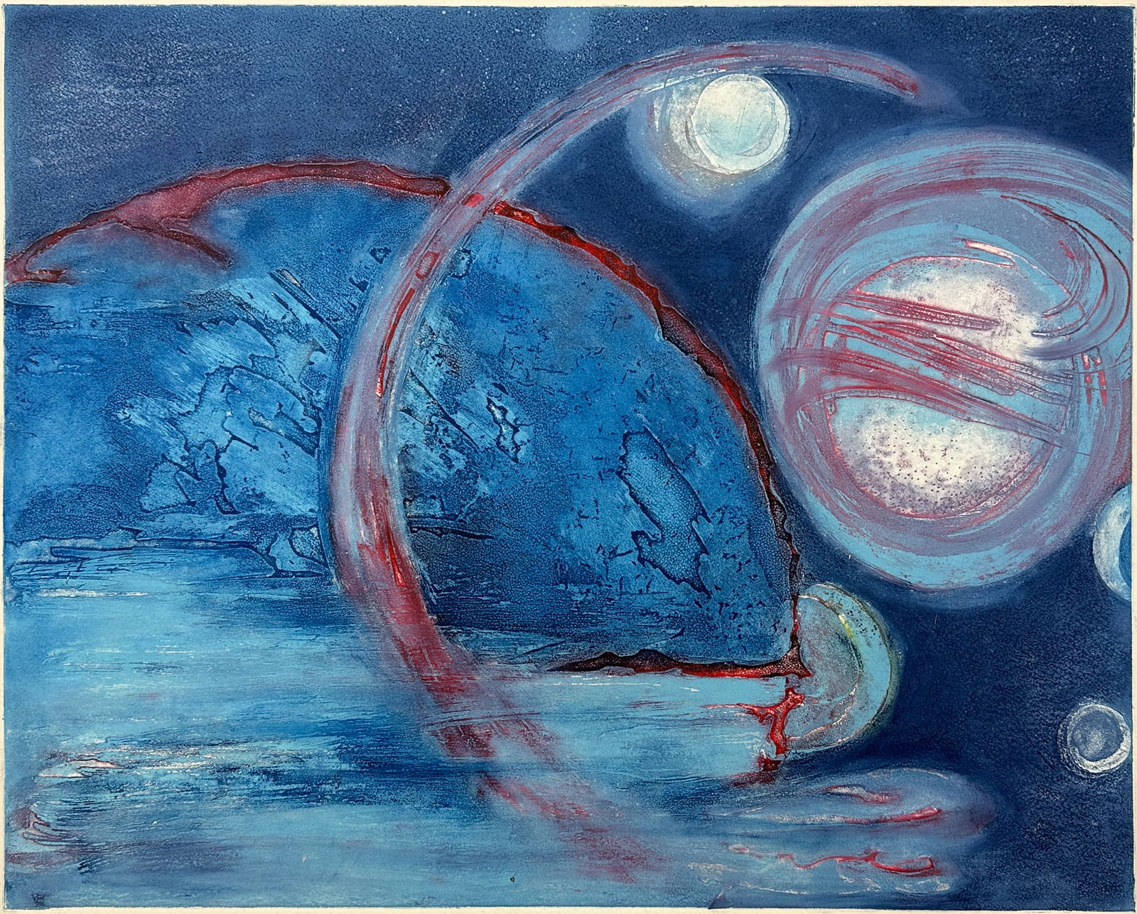 Scandinavian 1982 Artist Signed Color Series Print (1 of 6)