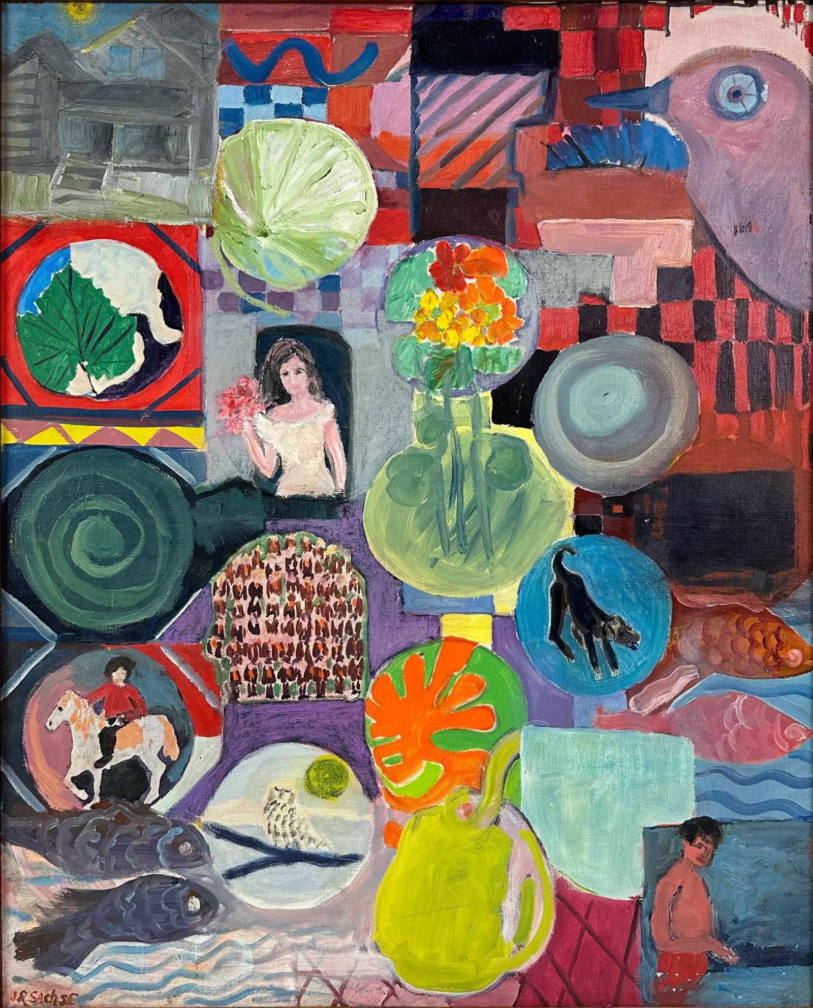 Sachse Janice People and Places of Louisiana Oil on Canvas Framed Painting (1 of 3)