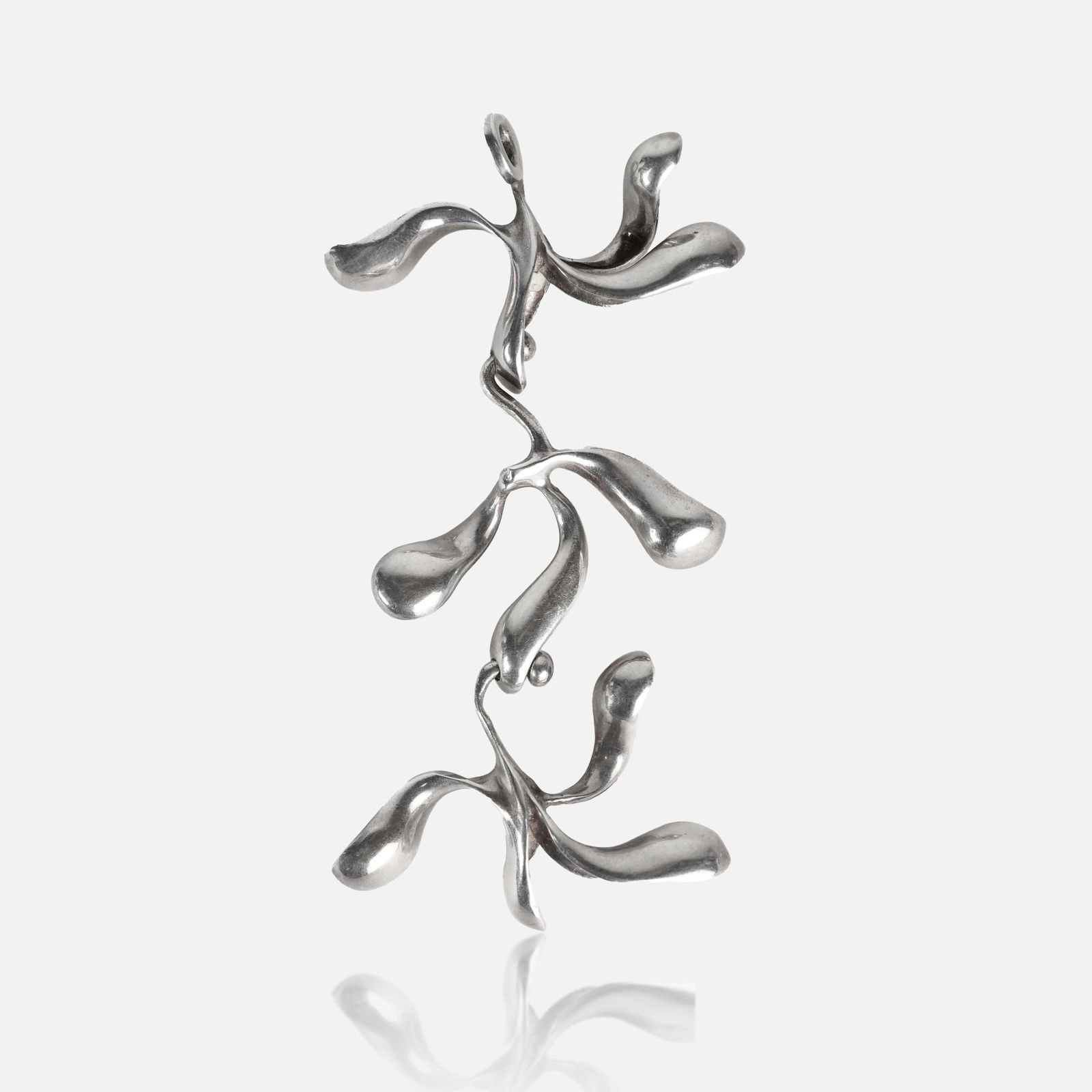 Signed MCM Biomorphic Modernist Silver Necklace Pendant (1 of 3)