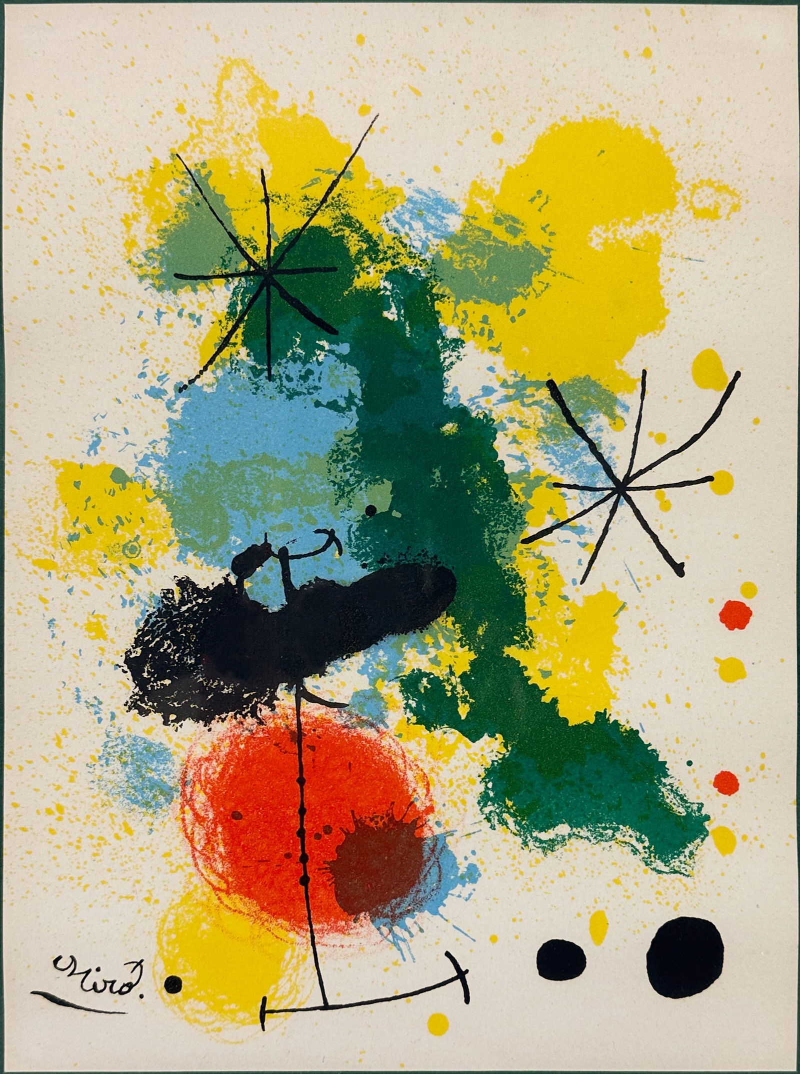 Joan Miro "Untitled Composition" 1964 Mourlot Press Lithograph (1 of 4)