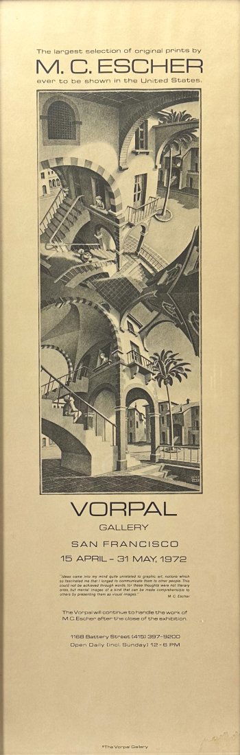 MC Escher Exhibition Poster for The Vorpal Gallery San Francisco 1972 (1 of 5)