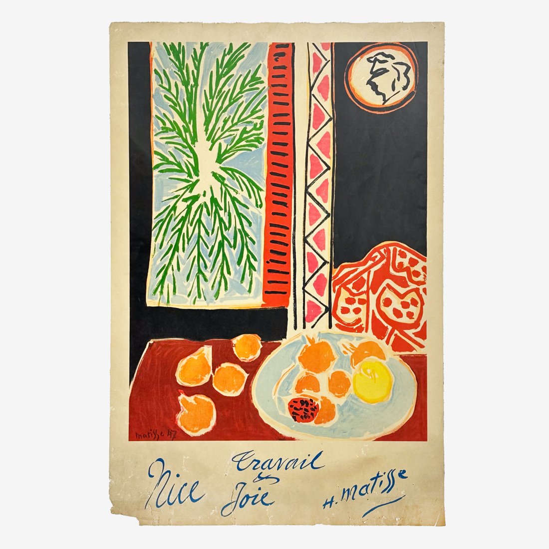 Henri Matisse "Nice Travail et Joie" 1947 Original MCM Travel Poster (1 of 4)