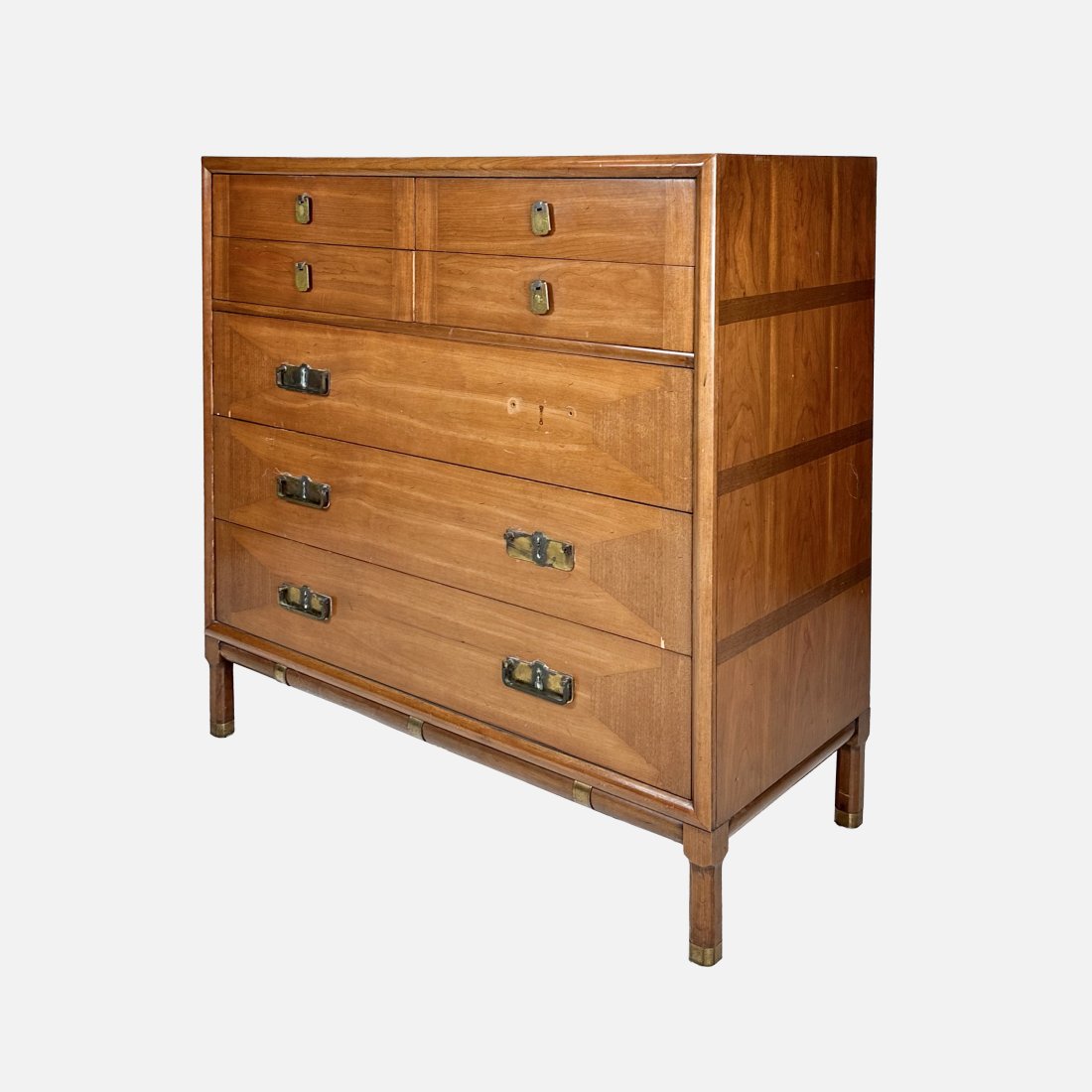 Mid Century Modern Campaign Style Chest of Drawers (1 of 8)