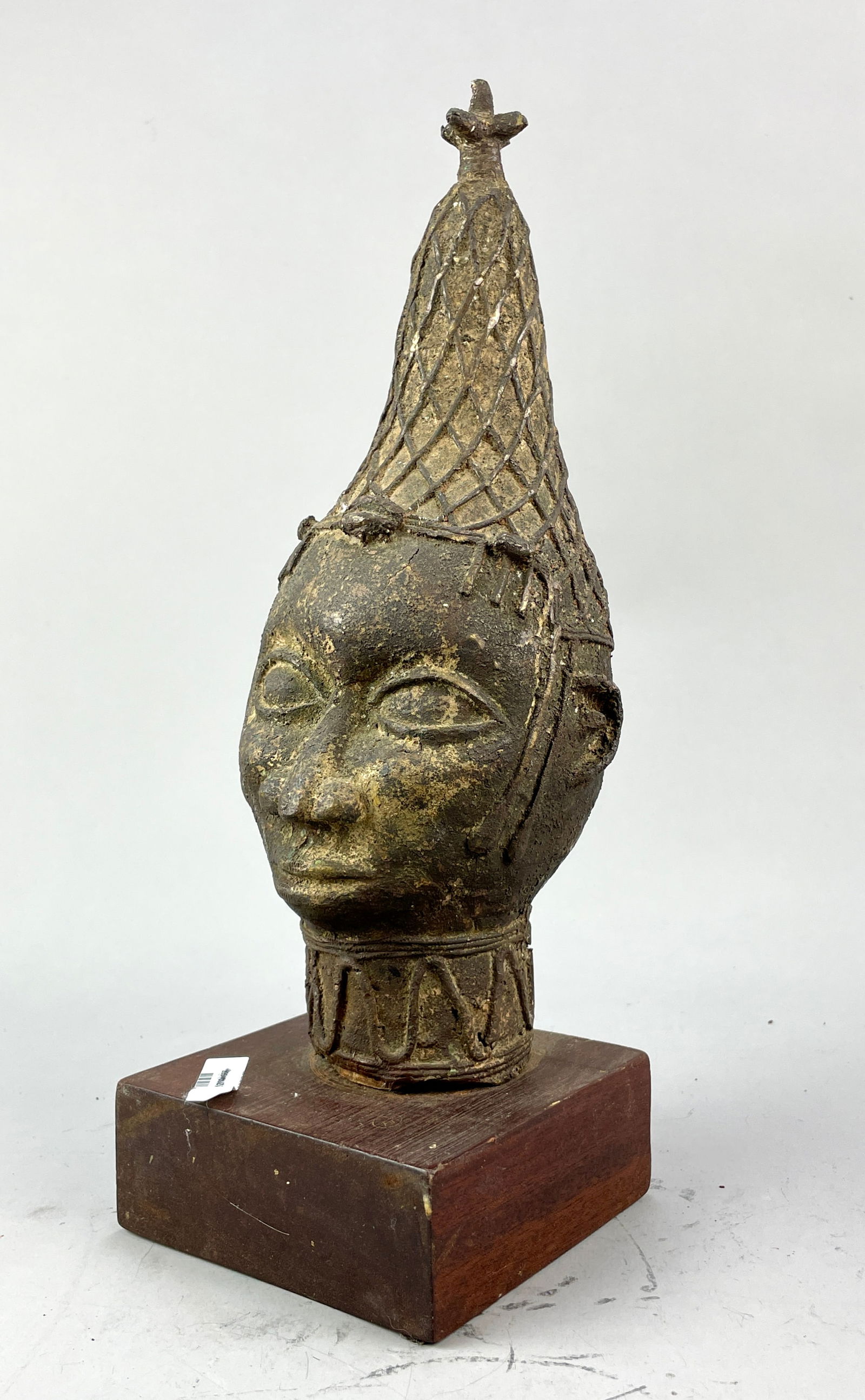 Benin African Queen Bronze Portrait Bust Nigerian Tribal Statue (1 of 6)