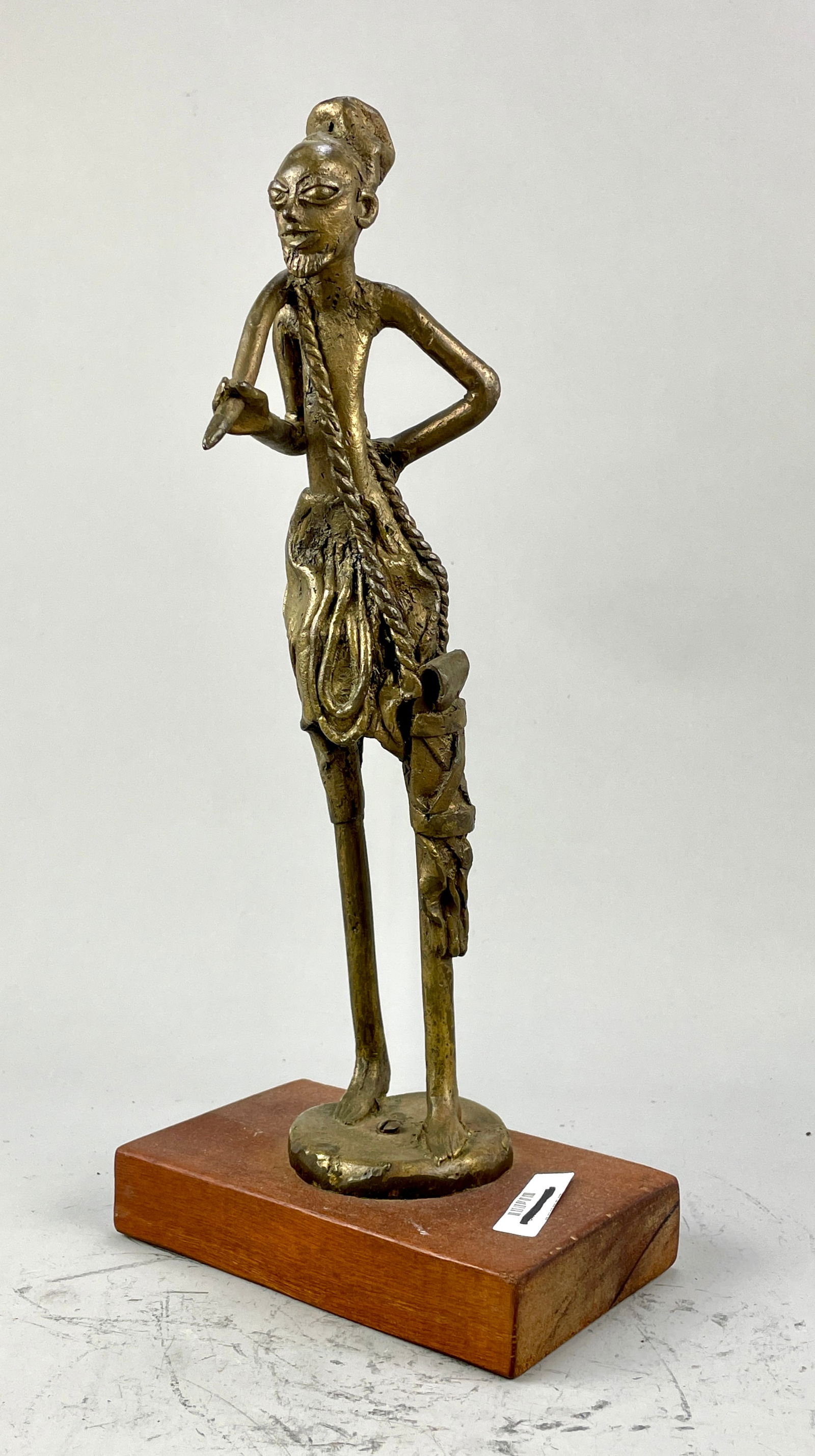 Benin African Tall Brass Tribal Elder Figurine Ancestor Statue (1 of 5)