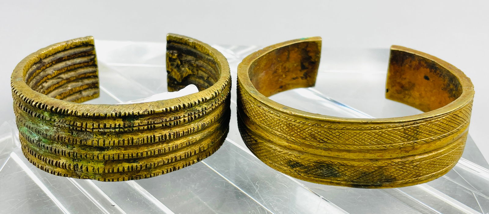 Bukina Faso Tribal African Currency Cast Brass Bracelet Cuffs (1 of 7)