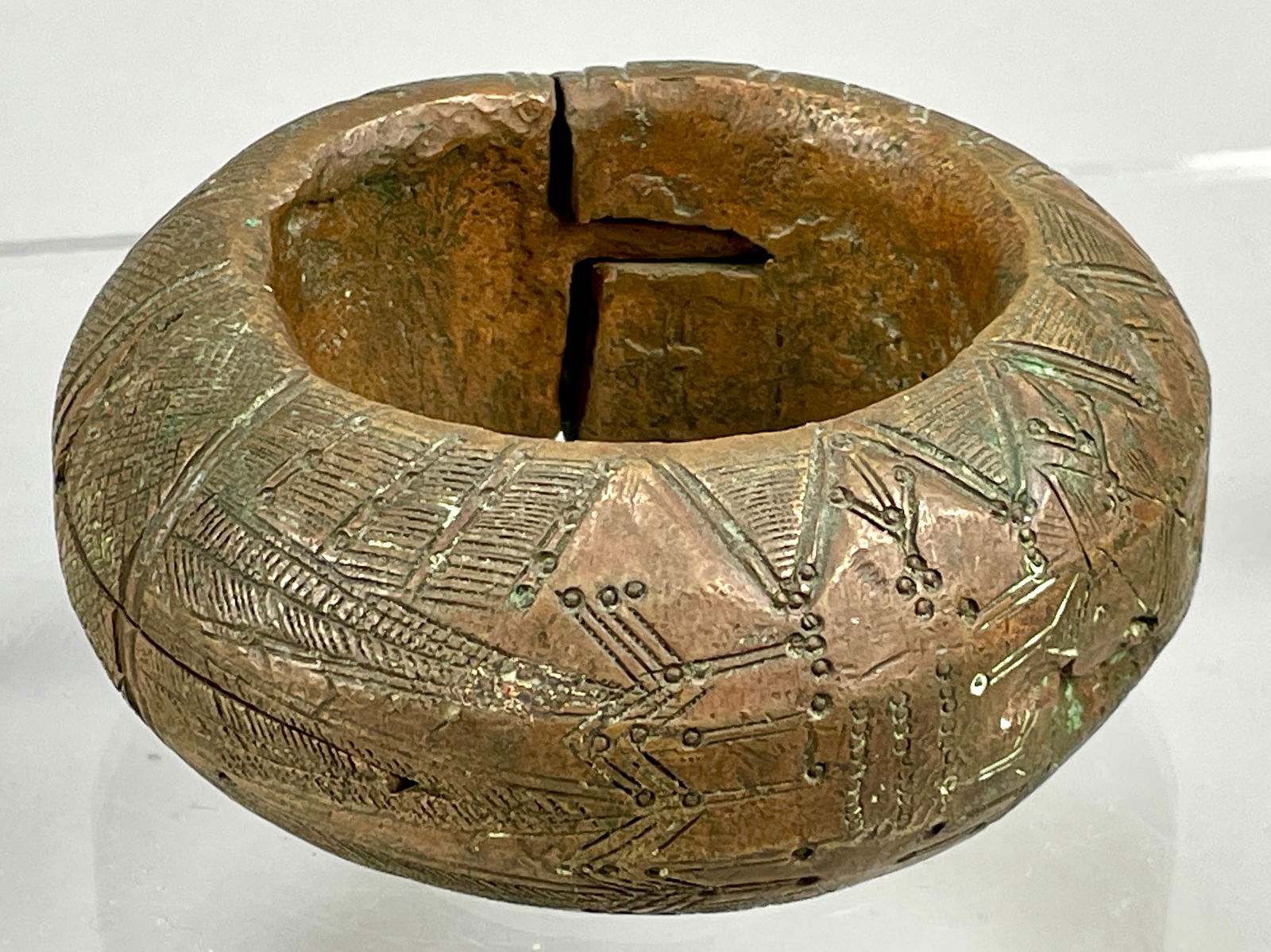 Heavy African Two-Part Ghana Tribal Currency Copper Cuff Anklet/Bracelet (1 of 7)