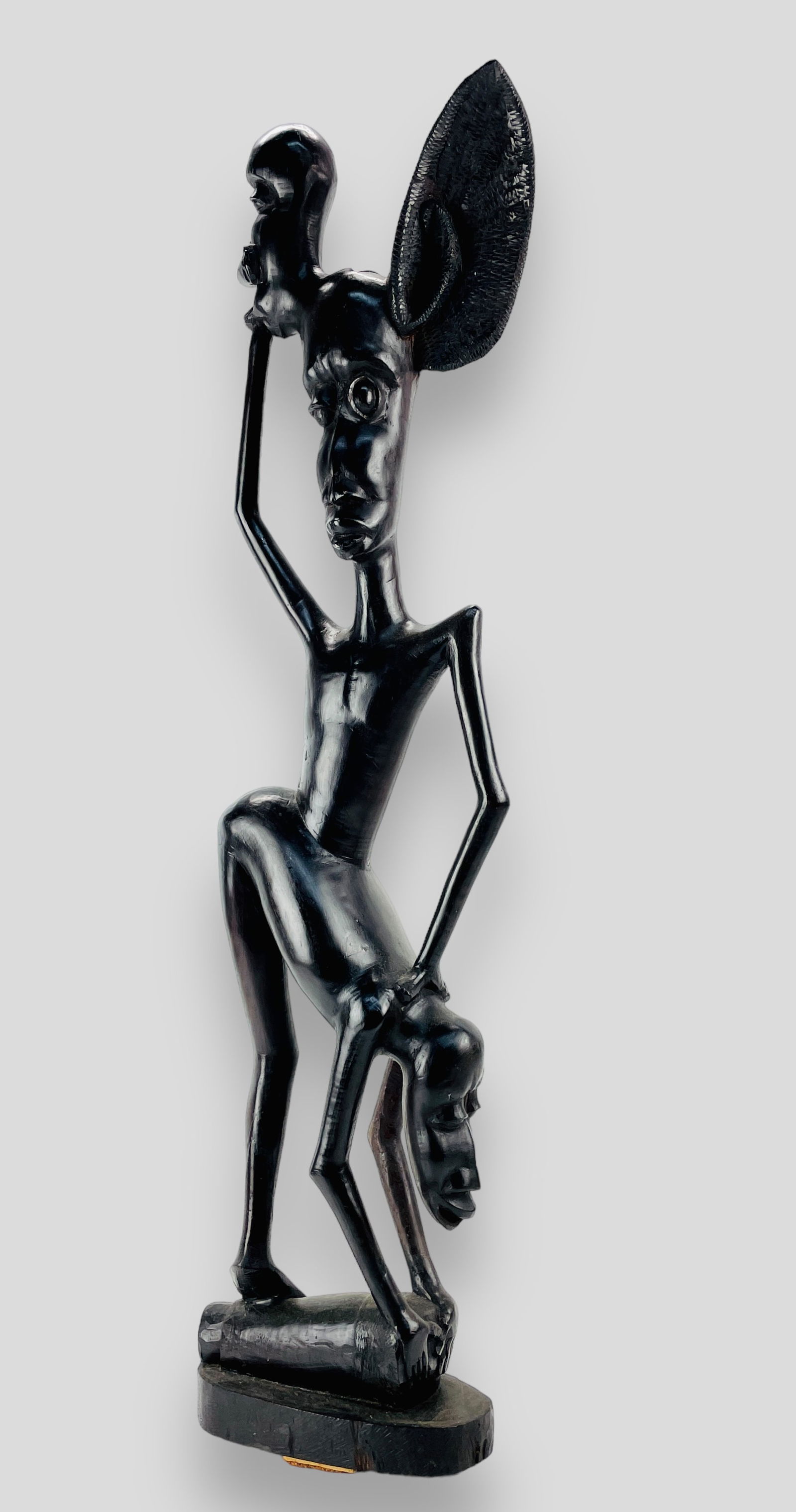 Makonde Carved Ebony Hardwood African Tribal Sculpture Tanzania #3: Ca. last half 20thC. From the same collection as the other Makonde carvings. This one is break and repair free. This item(s) is used, and will show multiple areas of age appropriate wear and surface l