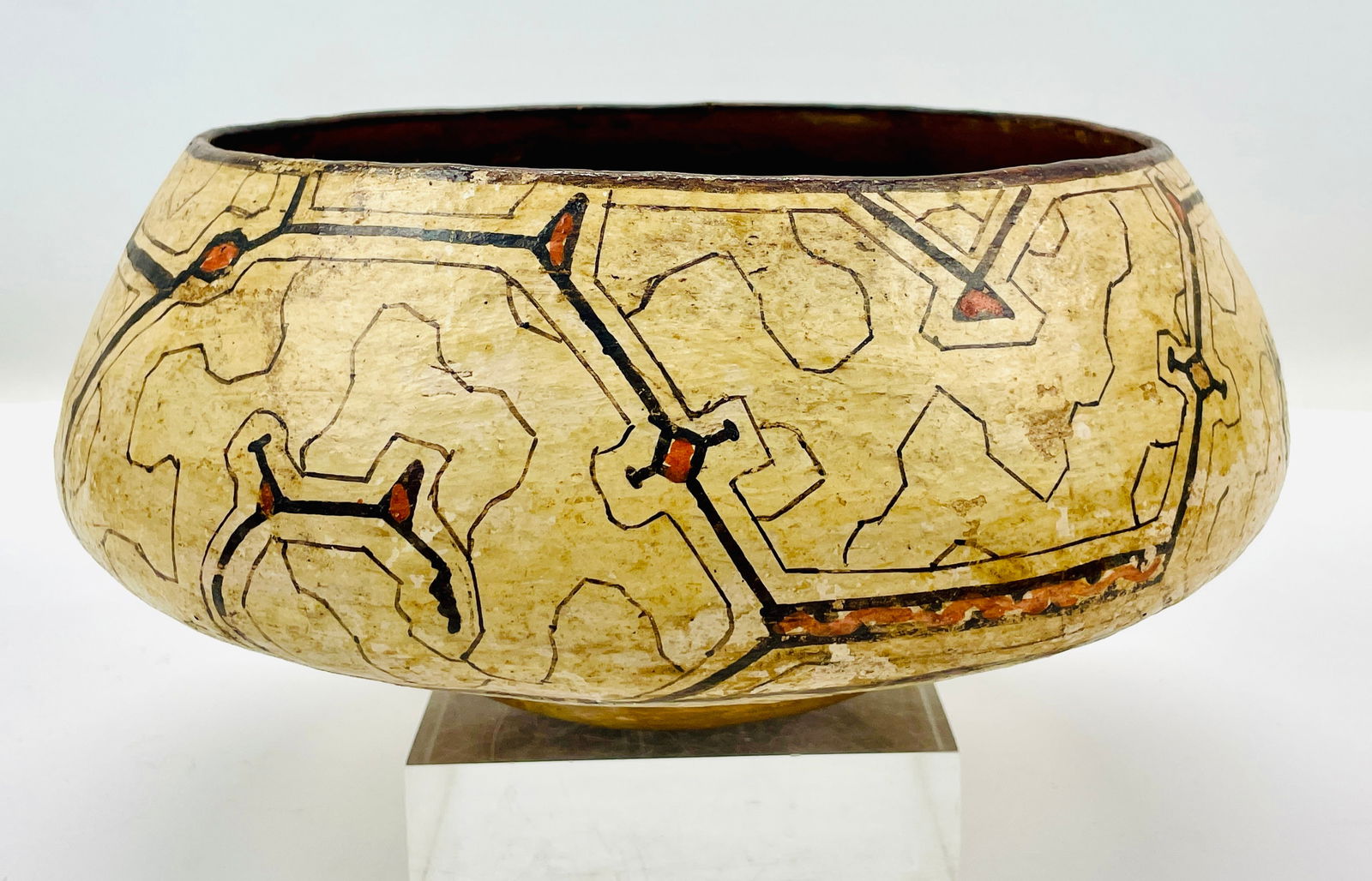 Old Shipibo Polychrome Pottery Vessel Painted Earthenware Bowl (1 of 6)