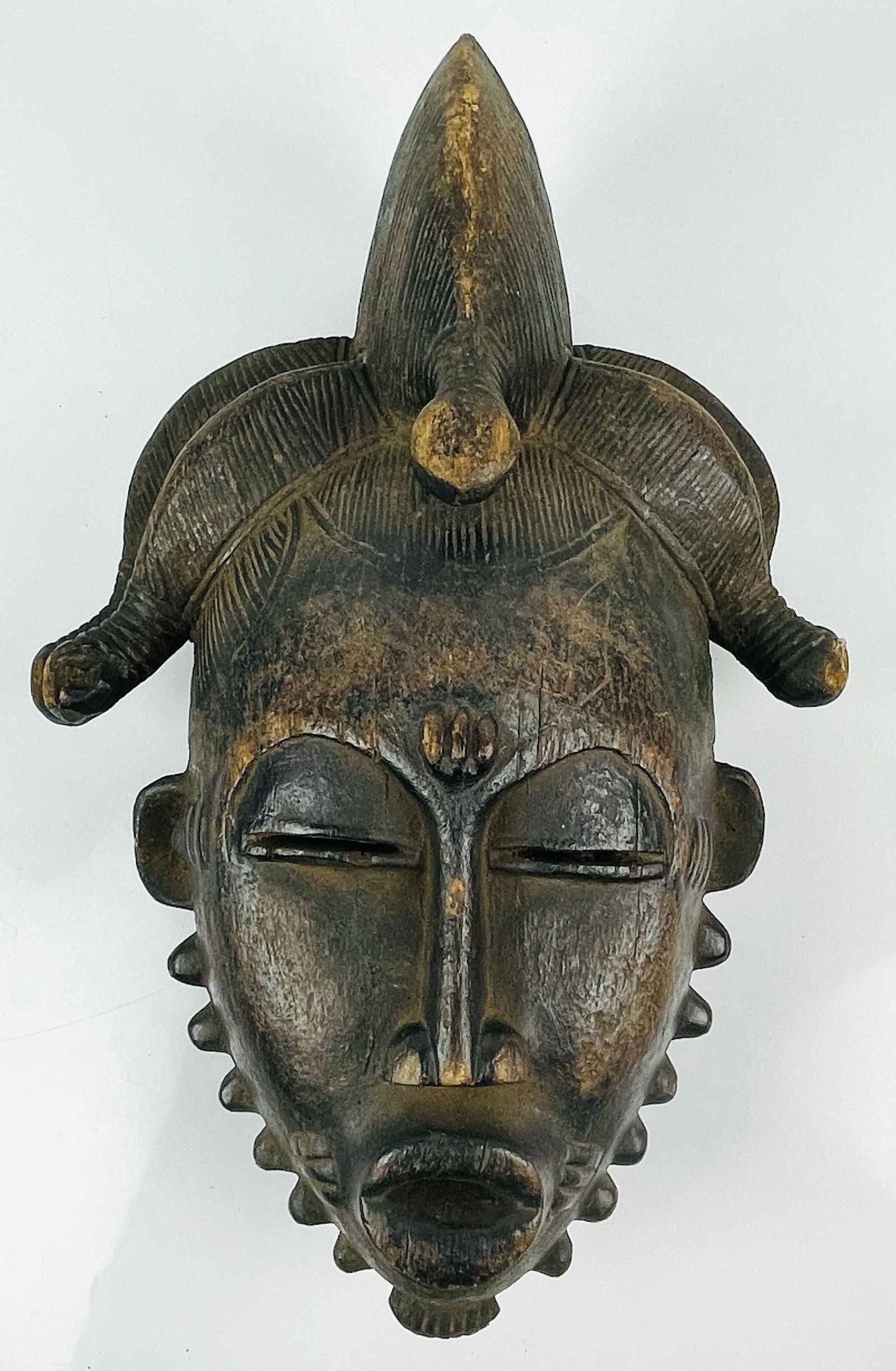 Old Carved Wood Baoule Mblo African Tribal Dance Mask Ivory Coast (1 of 4)