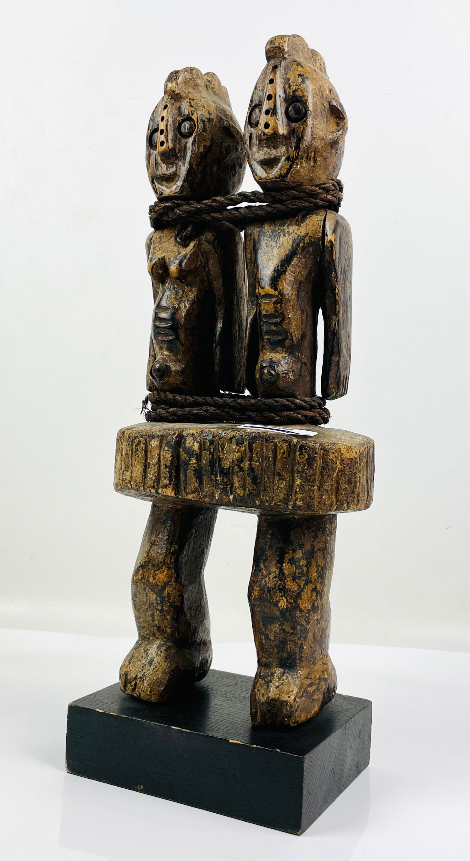 Unusual Dogon Married Couple Carved Wood African Tribal Marriage Statue (1 of 6)