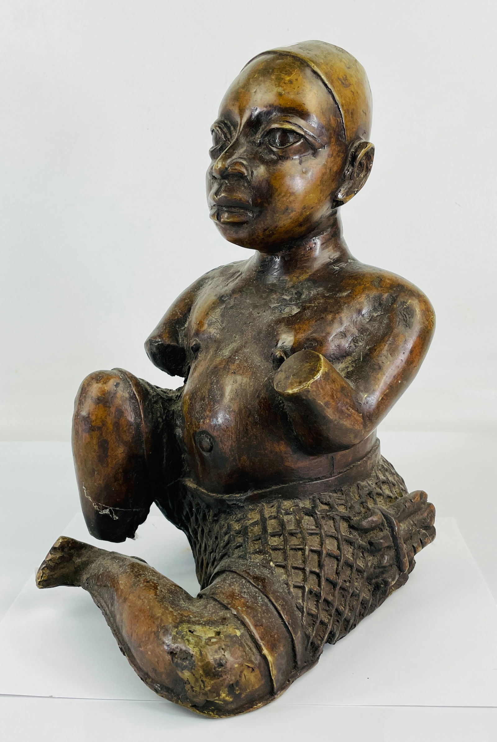 African Benin Tribal Bronze Figurine Man with Amputated Limbs (1 of 7)