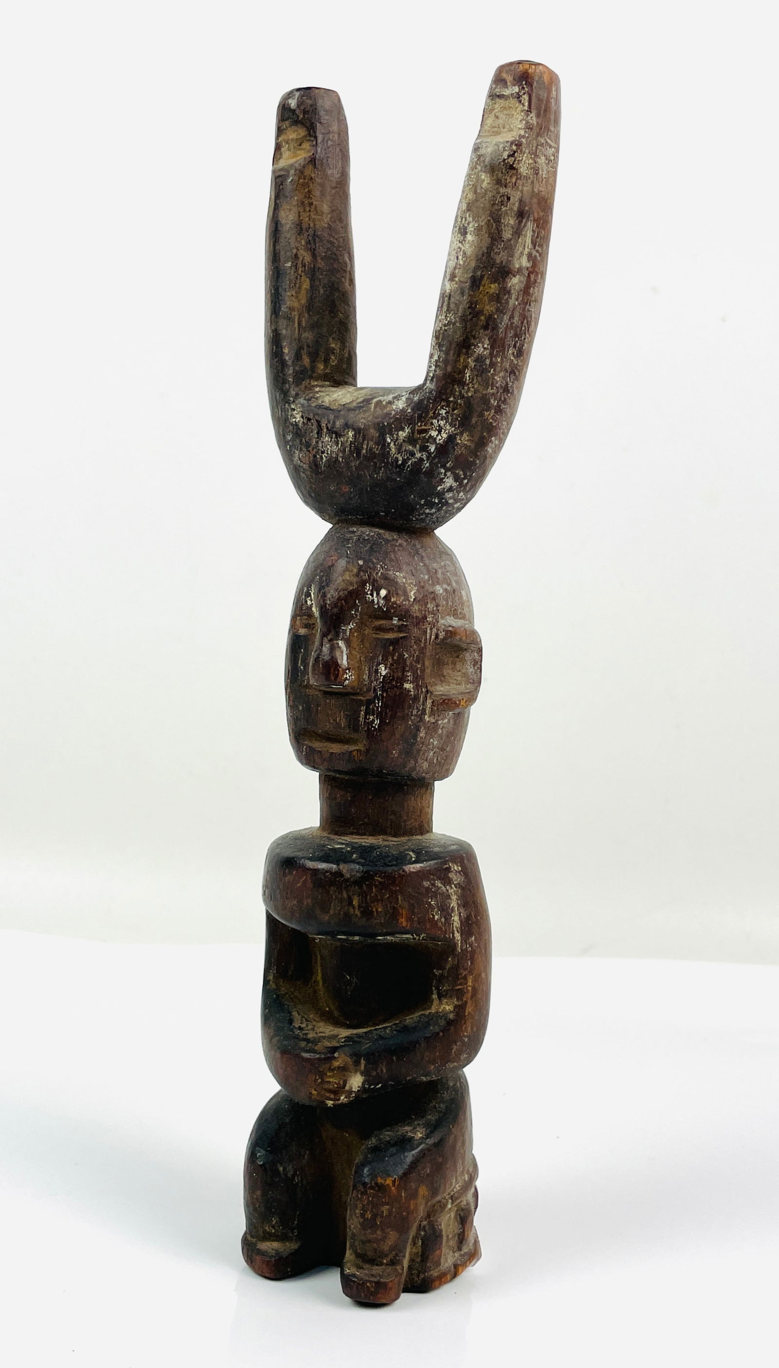 Kuba Carved Wood Figural Tribal Male Slingshot African Weapon (1 of 5)