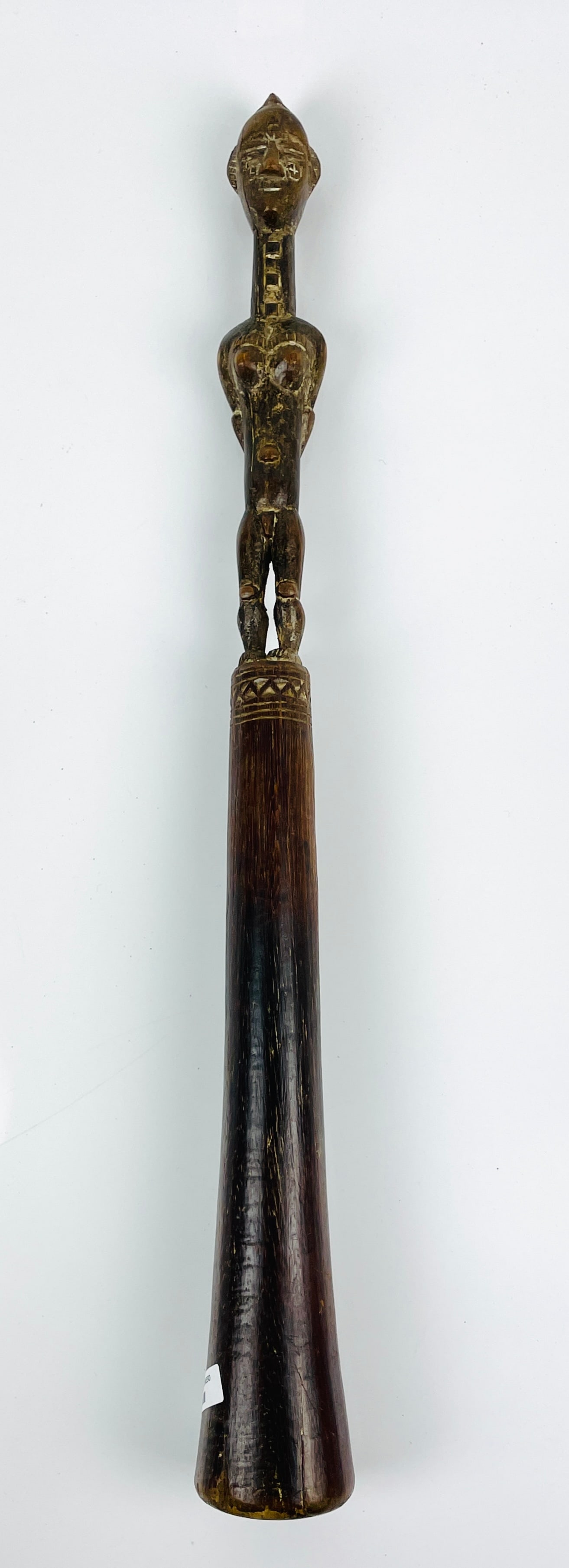 Older Baoule Tribal Carved Hardwood African Chiefs Warrior Club Staff (1 of 5)