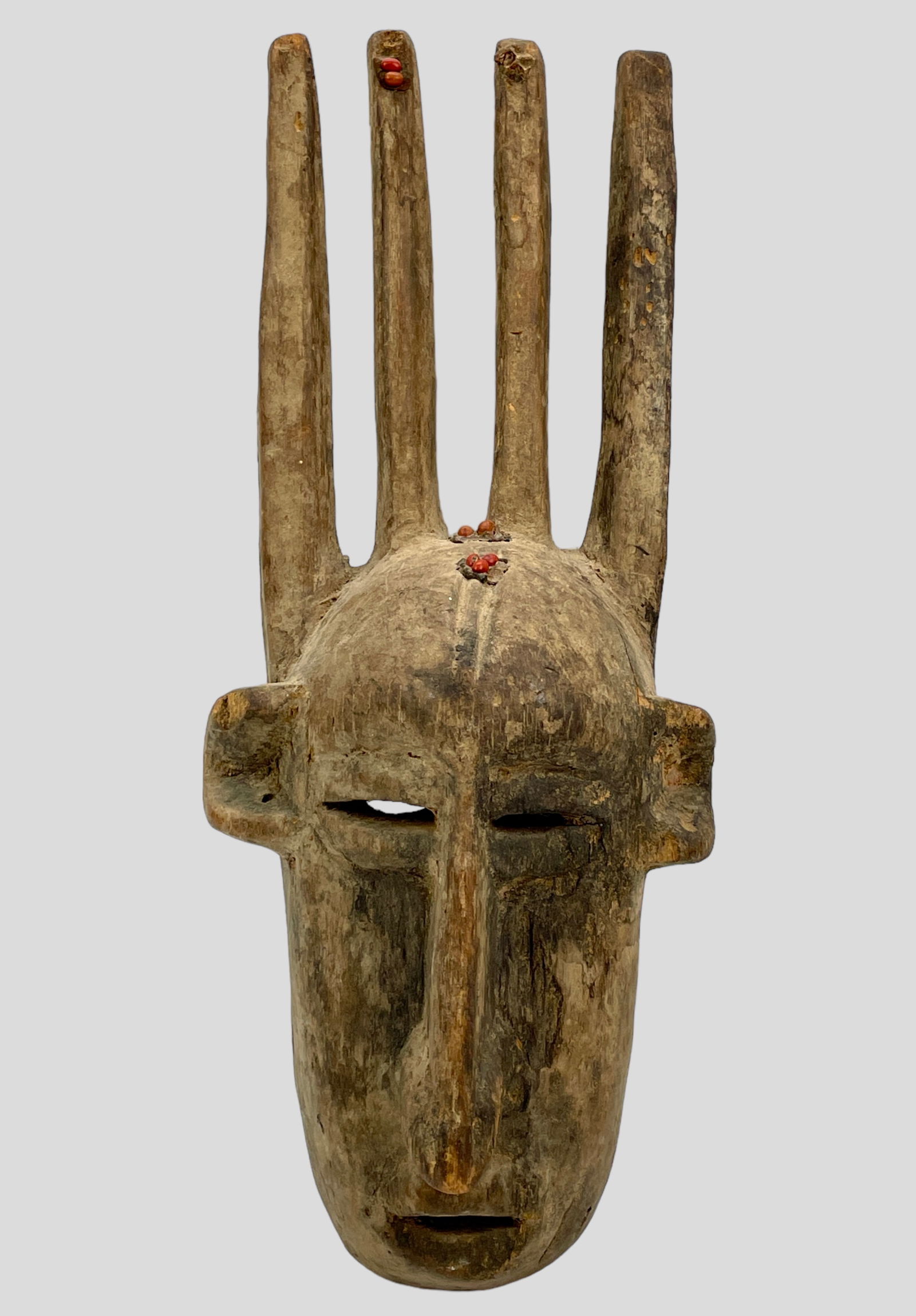 Bambara Bamana African Tribal Carved Wood Horned Mask (1 of 5)