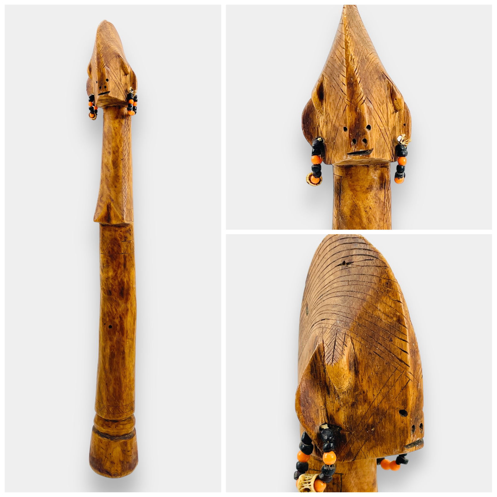 Burkina Faso African Carved Wood Mossi Biiga African Fertility Doll Tribal Statue (1 of 9)