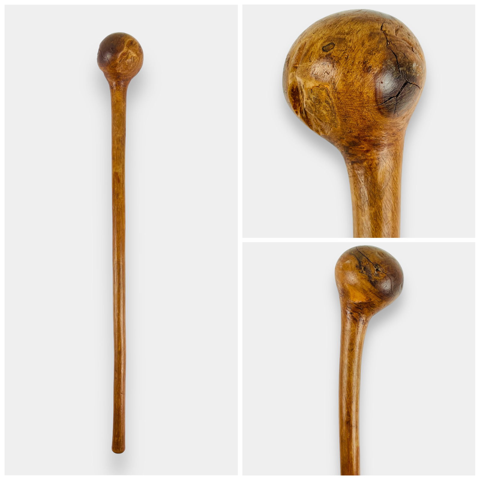 African Tribal Carved Hardwood War Club Possibly Maasai (1 of 5)