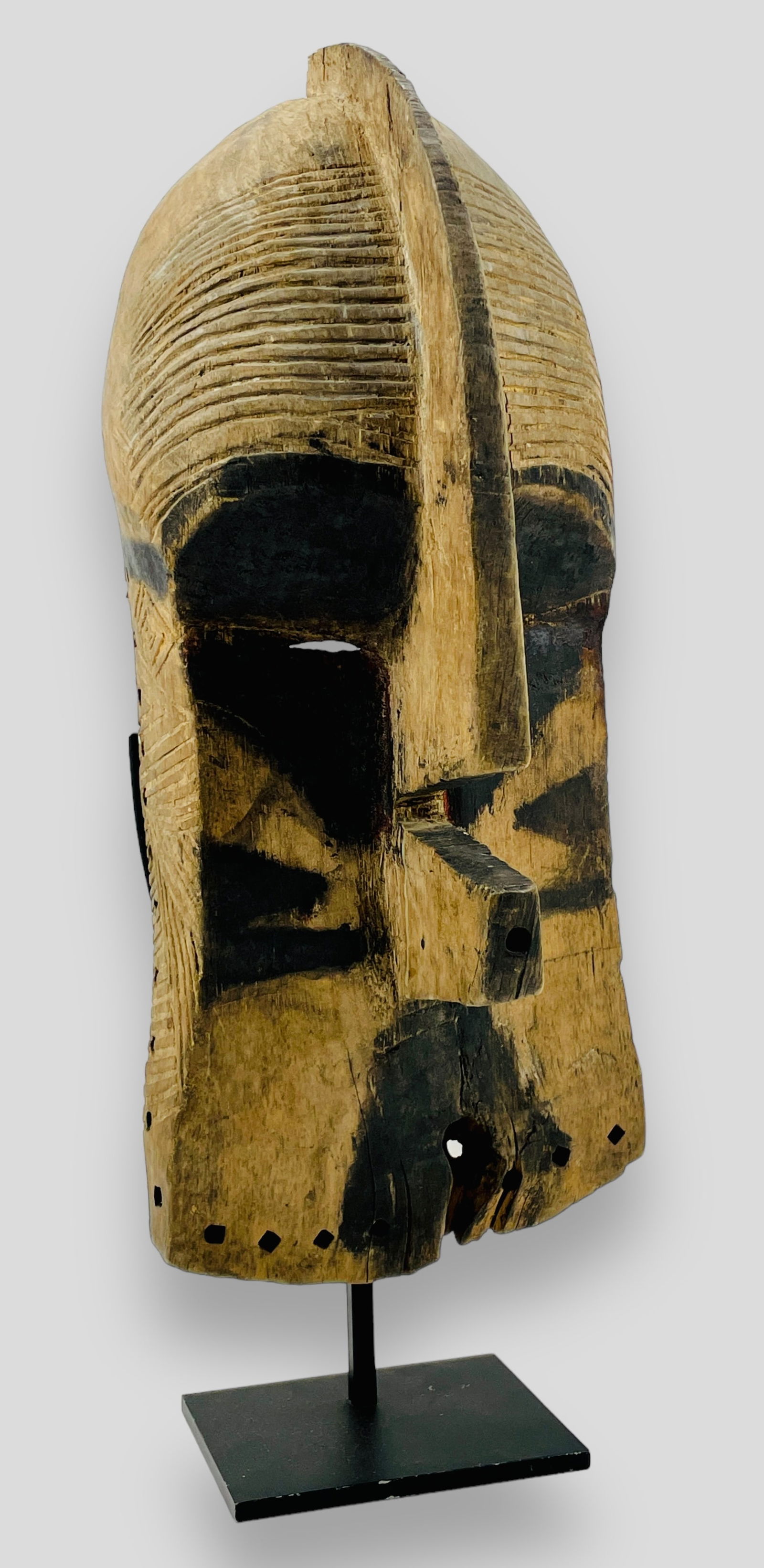 Basonge/Songye Tribal Carved Wood Kifwebe African Face Mask DRC (1 of 7)