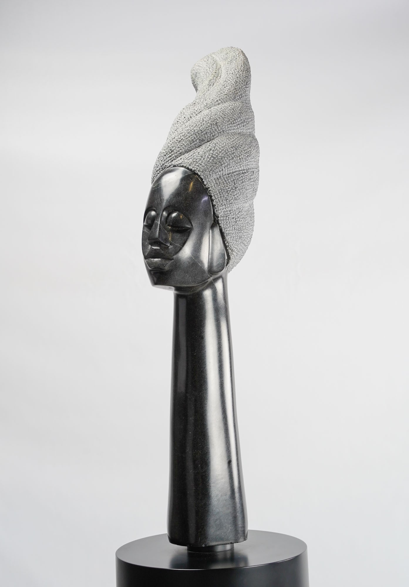 Huge Joe Mutasa Elegant African Woman Springstone Sculpture (1 of 13)