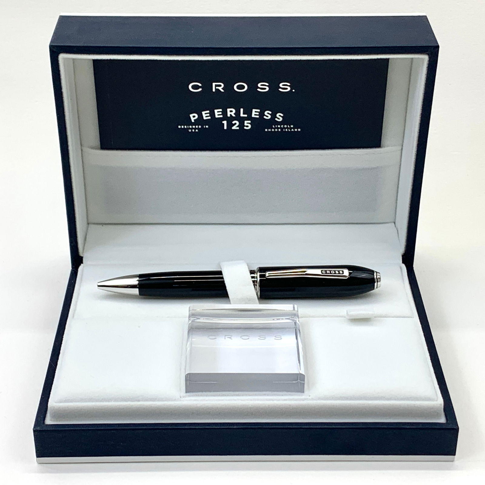 Cross Peerless 125 Obsidian Black Lacquer Ballpoint Pen w/Box (1 of 8)