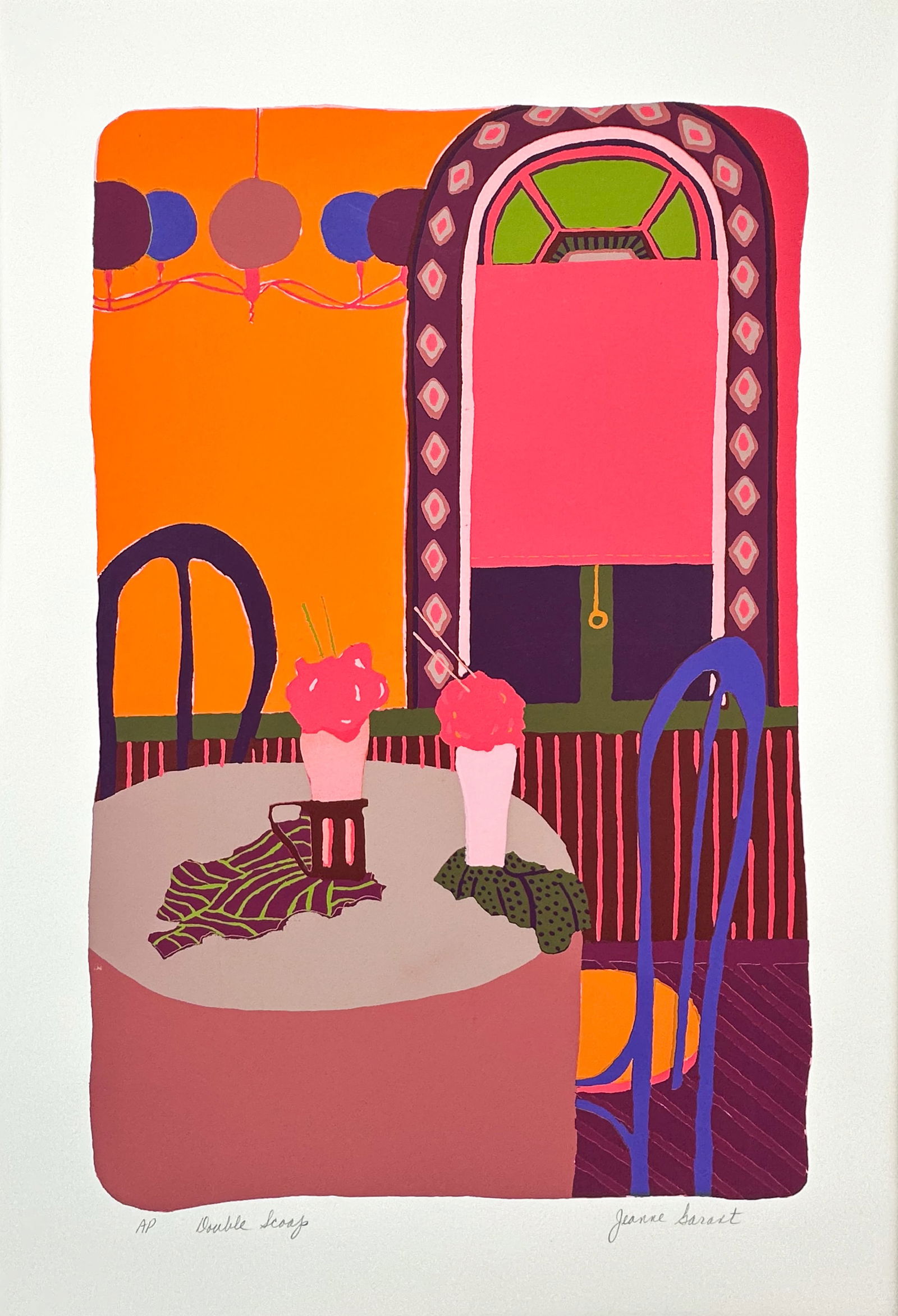 Jeanne Garant "Double Scoop" Artist Proof Pencil Signed Loose Silkscreen Print (1 of 4)