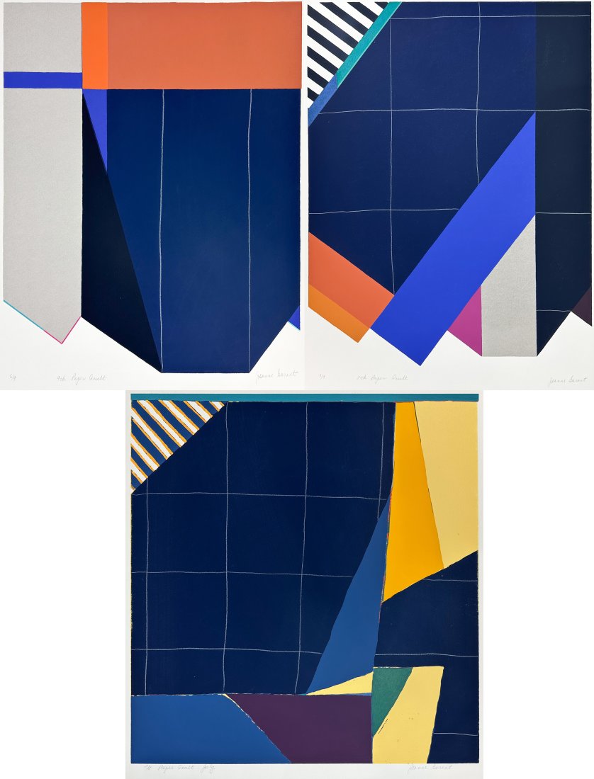 Three Jeanne Garant "Paper Quilt" Pencil Signed Loose Silkscreen Prints (1 of 10)