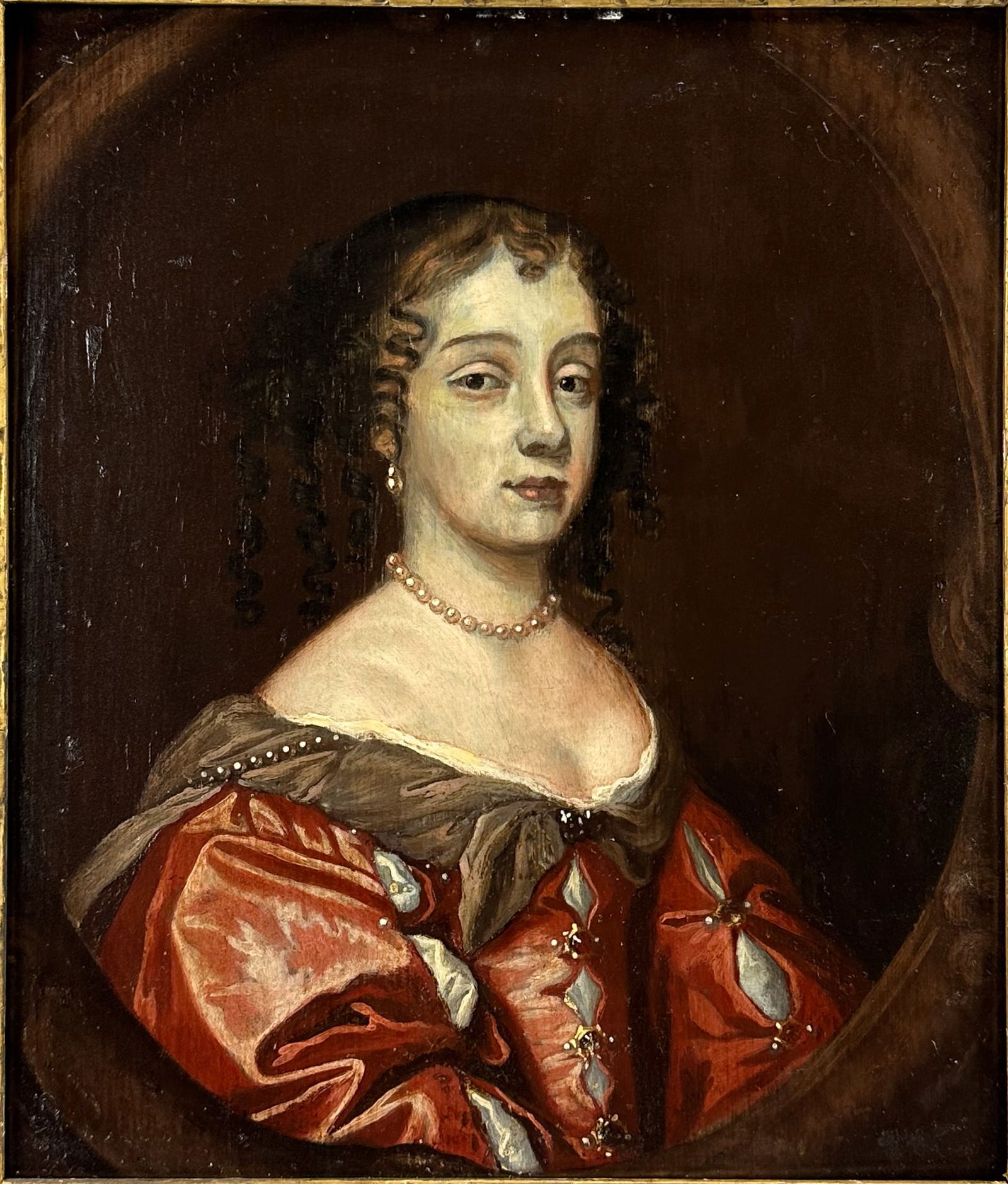 "Princess Mary" Antique Oil on Artist Board Framed Painting (1 of 6)