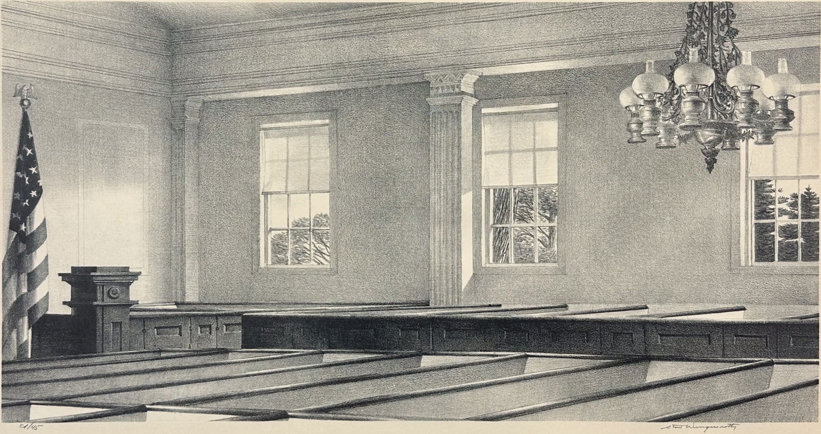 Stow Wengenroth "Spirit of New England" 1956 Limited Edition Framed Lithograph Print (1 of 7)