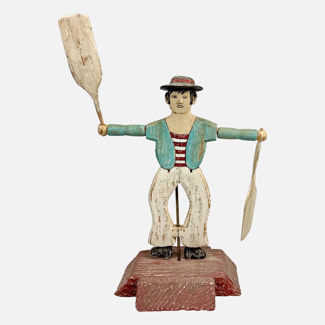 Vintage Carved and Painted Wood Sailor Figural Whirligig American Folk Art (1 of 5)