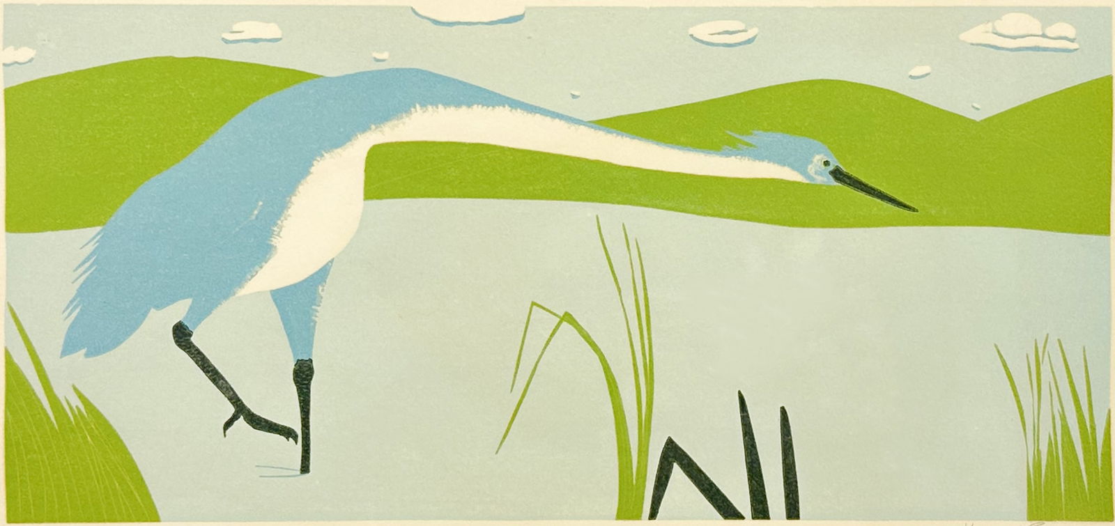 Henry Evans "Blue Heron" 1965 Volume 16 Framed Pencil Signed Print (1 of 5)