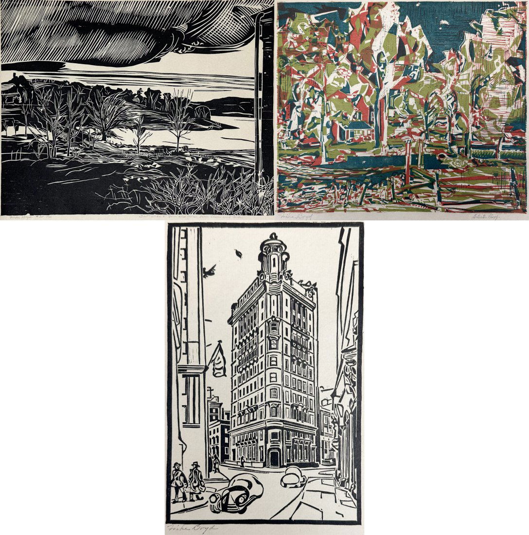 Three Fiske Boyd MCM Unframed Loose Woodblock Prints (1 of 15)