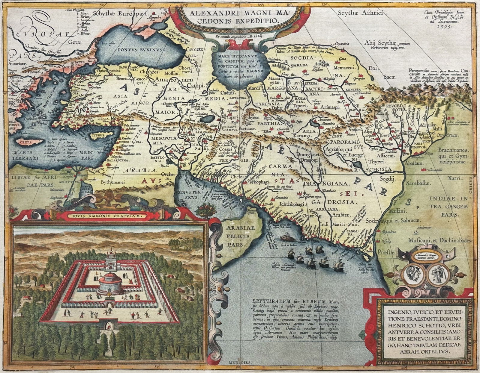 Original Antique Ortelius 1595 Alexandri Magni Macedonis Expedition Map of Alexander's Expeditions (1 of 10)