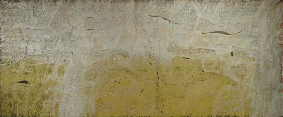 Michael Goldberg "Pale Whitegold, Dark Green, Apple Green #2" 1972 Huge Oil on Canvas Painting (1 of 10)