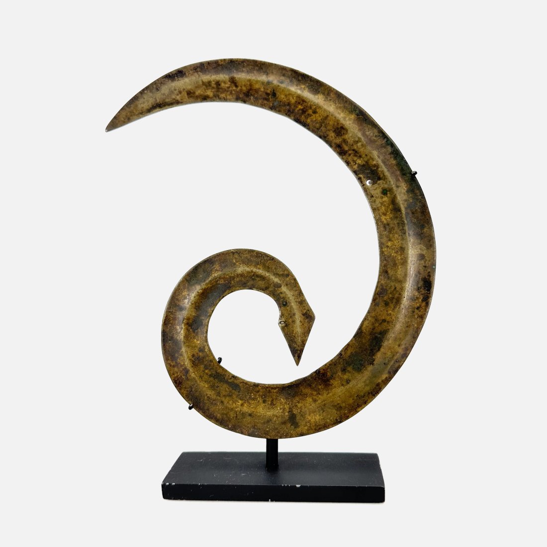 Sulawesi Sanggori Tribal Brass Head Ornament w/Museum Plinth Stand (1 of 6)