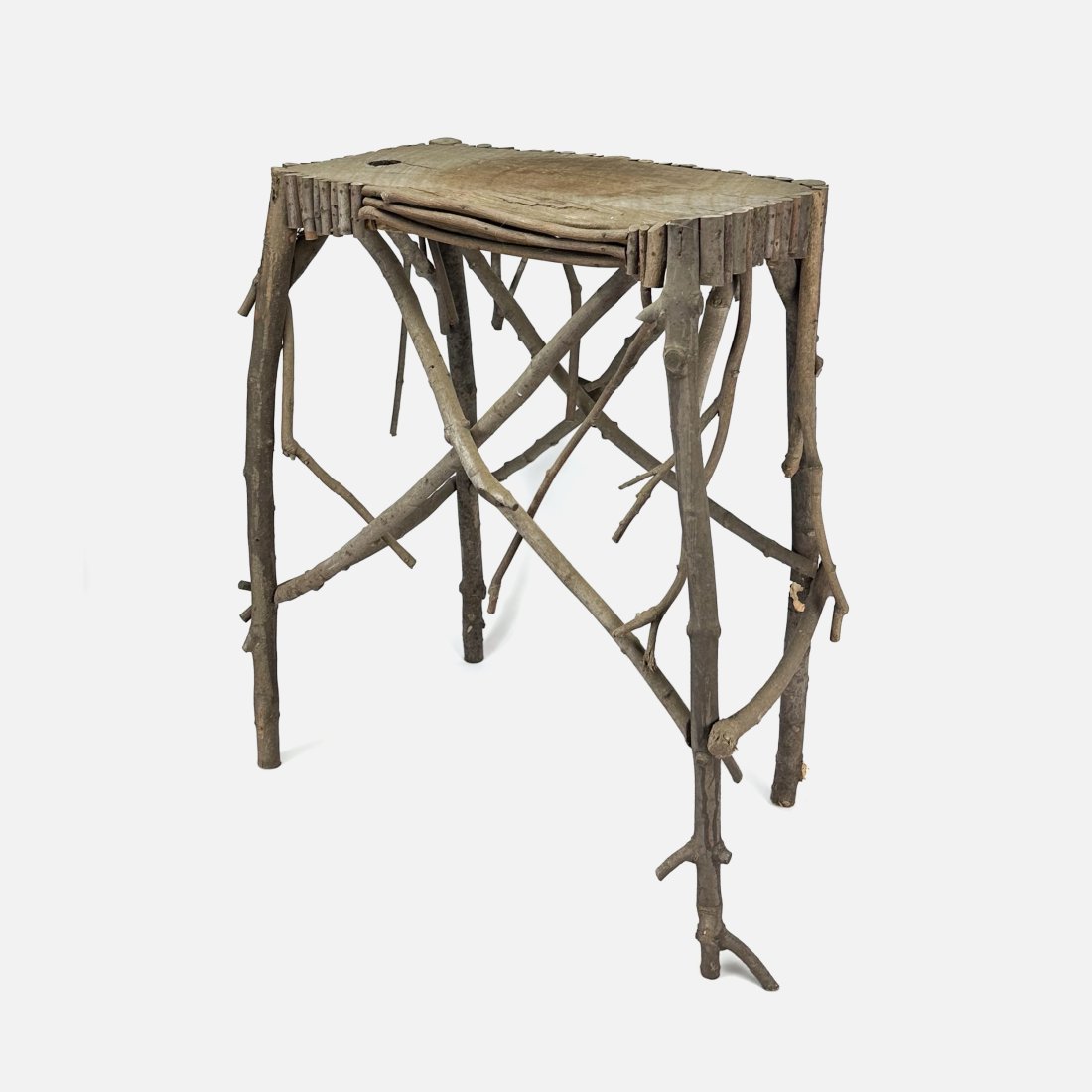 R. Holly Adirondack Rustic Branch Side Table Plant Stand (1 of 6)