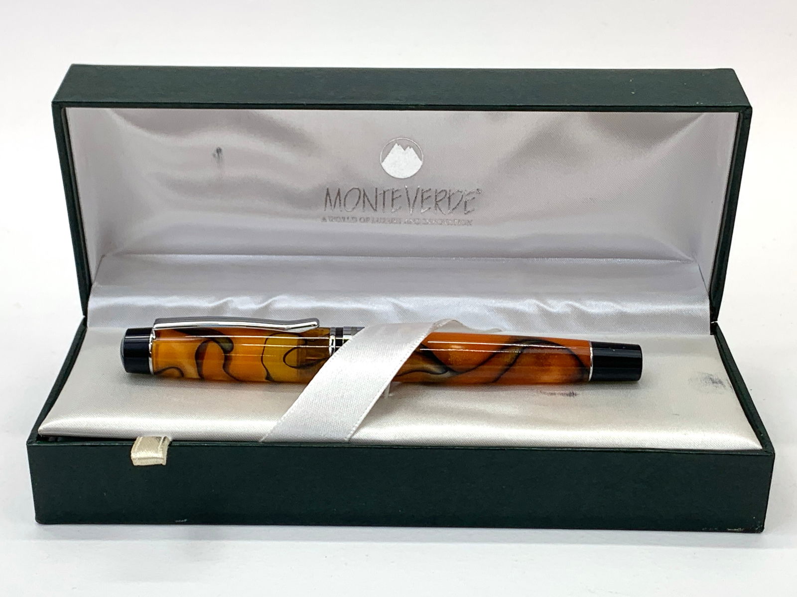 Monteverde USA Pearlized Orange, Black and Chrome Ballpoint Pen (1 of 7)