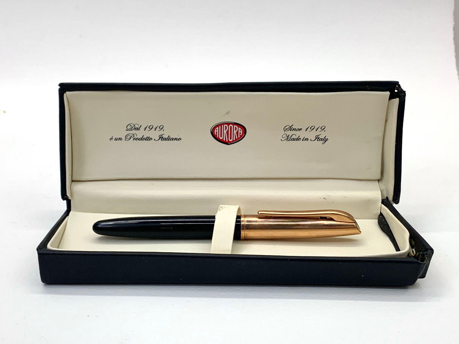 Aurora Germany Black and Rose Gold Ballpoint Pen w/Box (1 of 7)