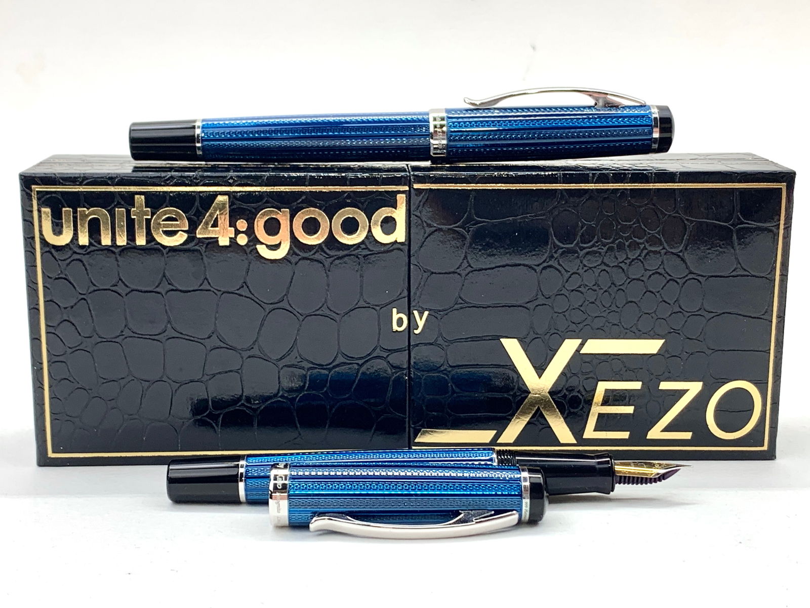 Xezo Germany Incognito 500 Limited Edition Blue Metallic Fountain and Ballpoint Pen w/Box (1 of 9)