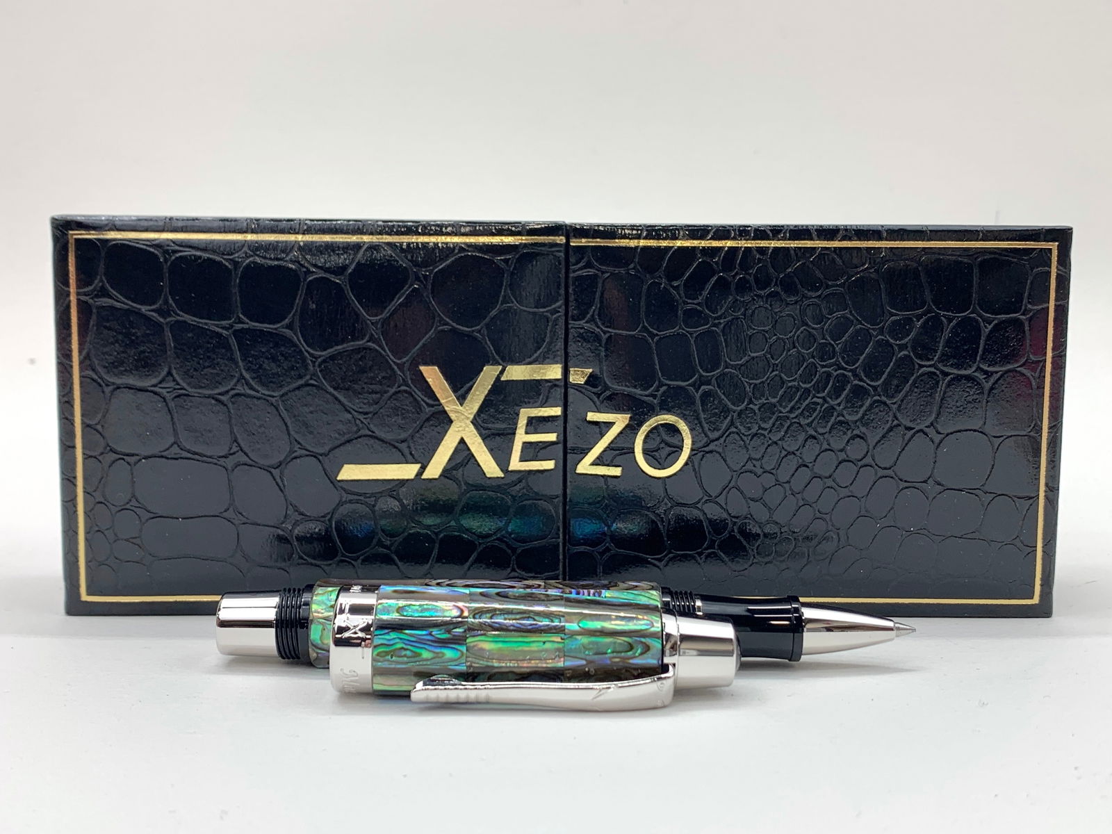 Xezo Germany Maestro Limited Edition Abalone Shell and Chrome Ballpoint Pen w/Box (1 of 10)