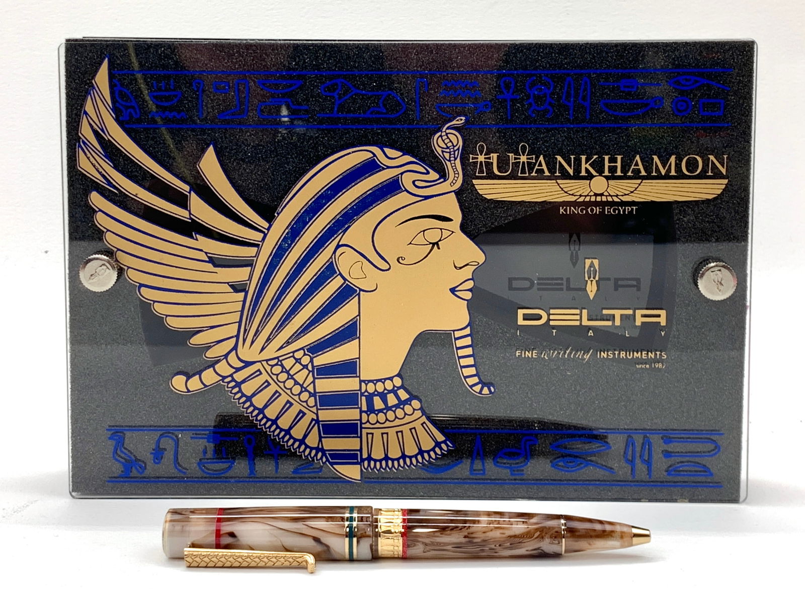 Delta Italy King Tut Tutankhamon Marbleized Brown and Cream Ltd Ed #179/188 Ballpoint Pen w/Box (1 of 9)